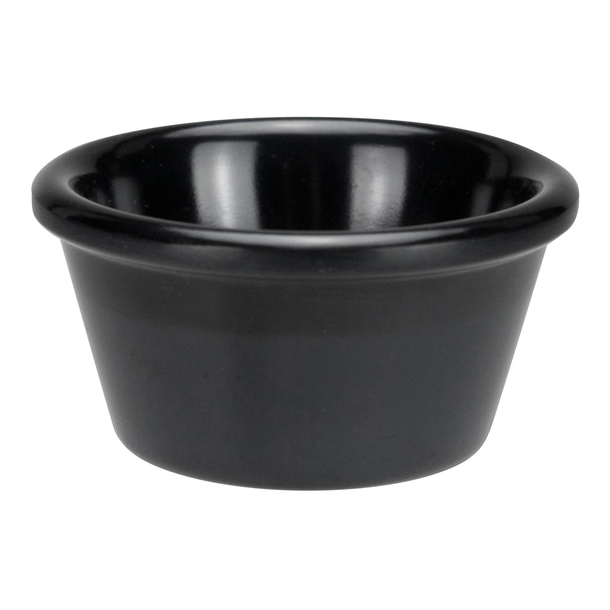 Winco RP-3K 3 Oz Ramekin Plain Melamine Black Dishwasher Safe - Image 2