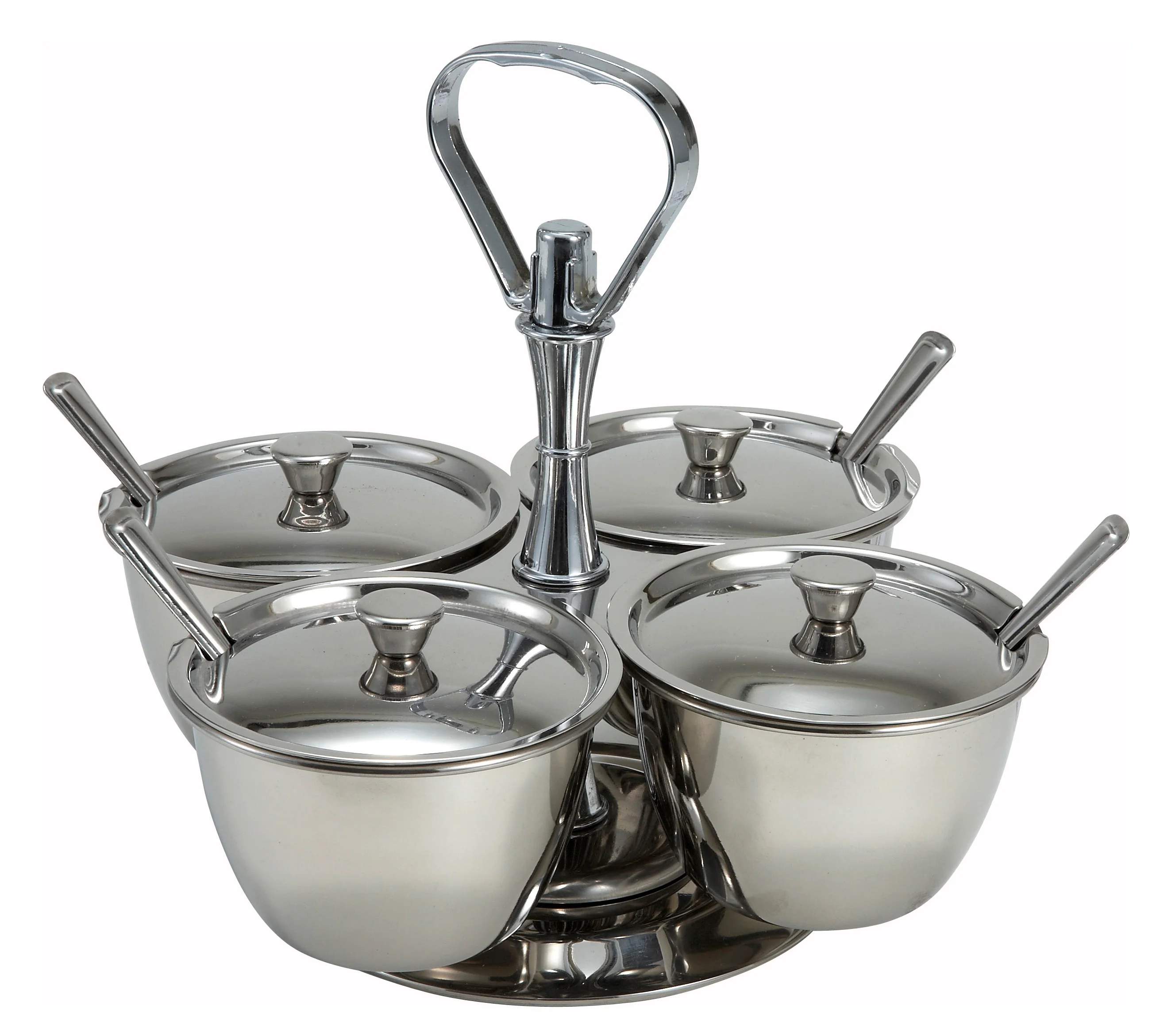 Winco RS-4 8 Oz Relish Server Stainless Steel 4 Compartments with Durable Design - Image 2