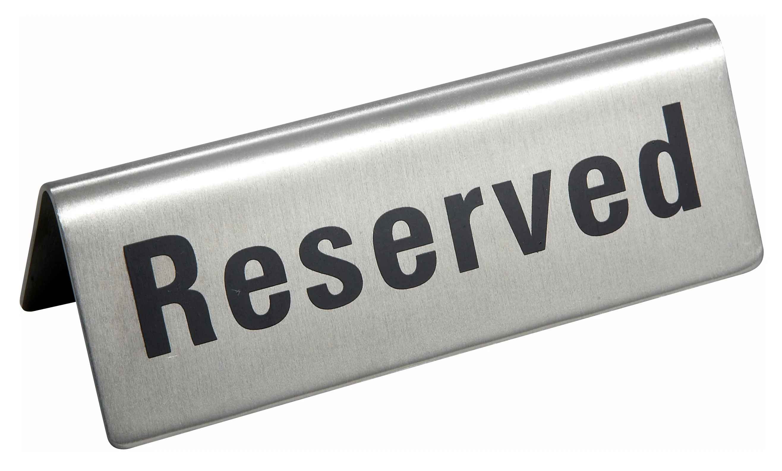 Winco RVS-4 4-3/4 Inch Reserved Tabletop Sign Stainless Steel - Image 2