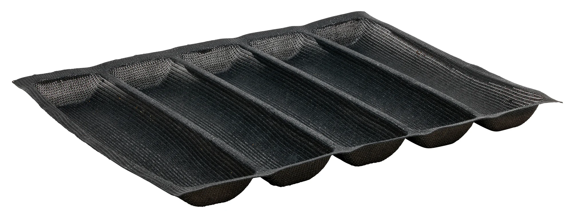 Winco SBF-5K 18 Inch Bread Form Silicone Non-Stick 5 Compartment Black - Image 2