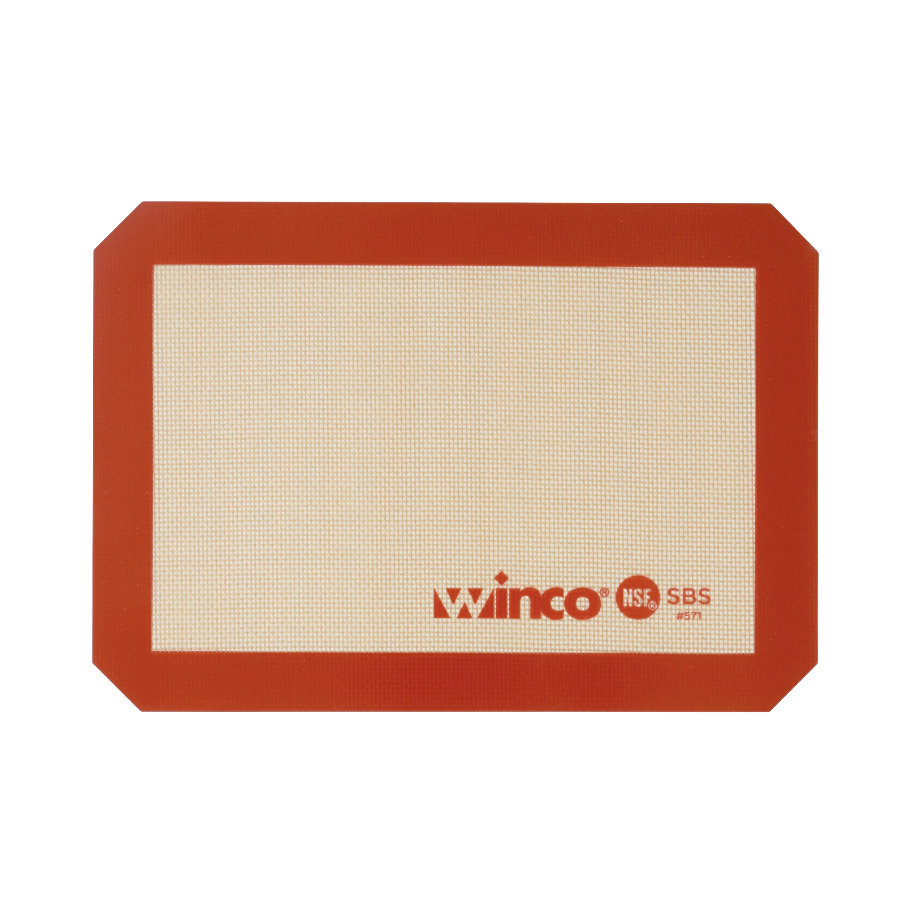Winco SBS-11 11-3/4 Inch Baking Mat Double-Sided Silicone Red NSF - Image 3