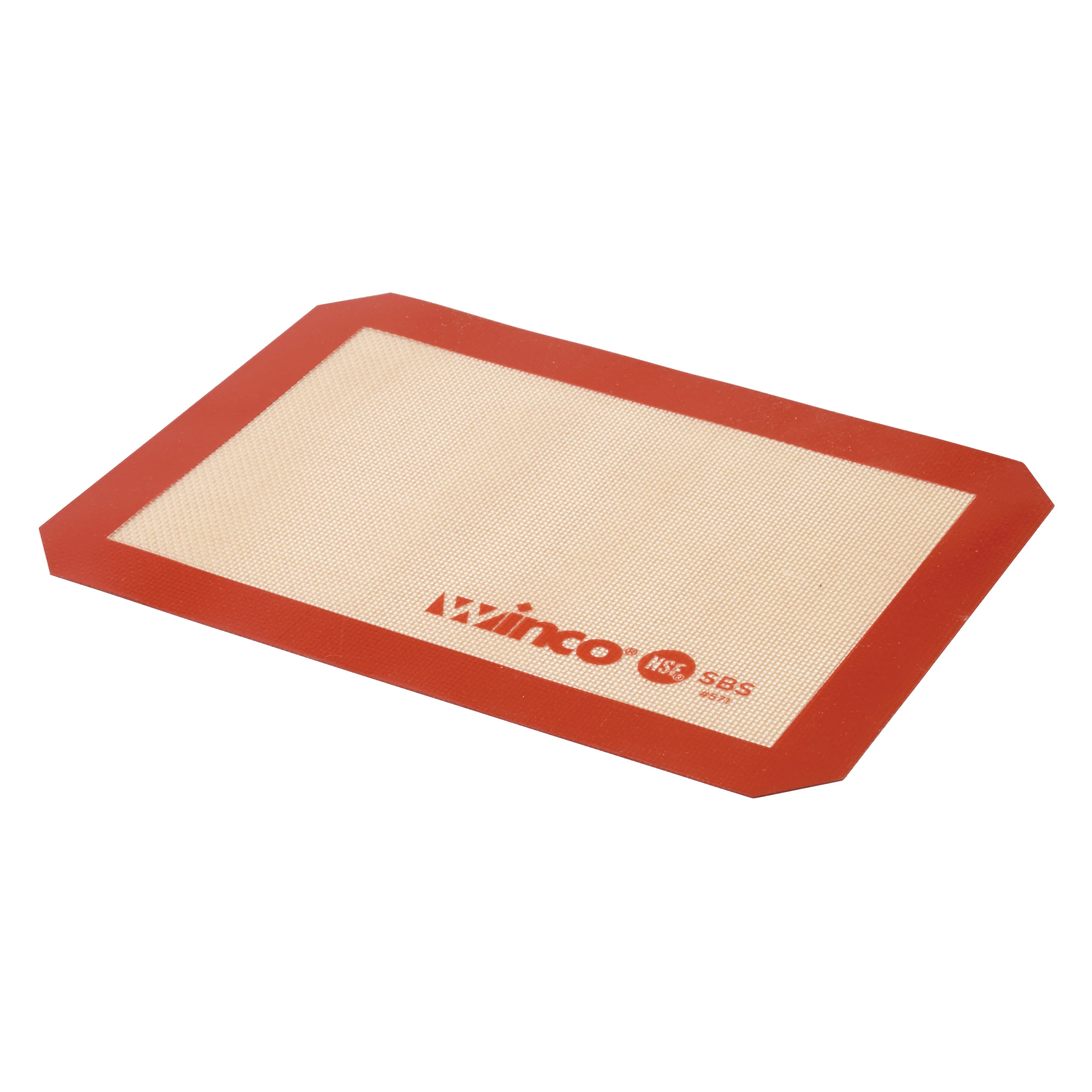 Winco SBS-11 11-3/4 Inch Baking Mat Double-Sided Silicone Red NSF - Image 5