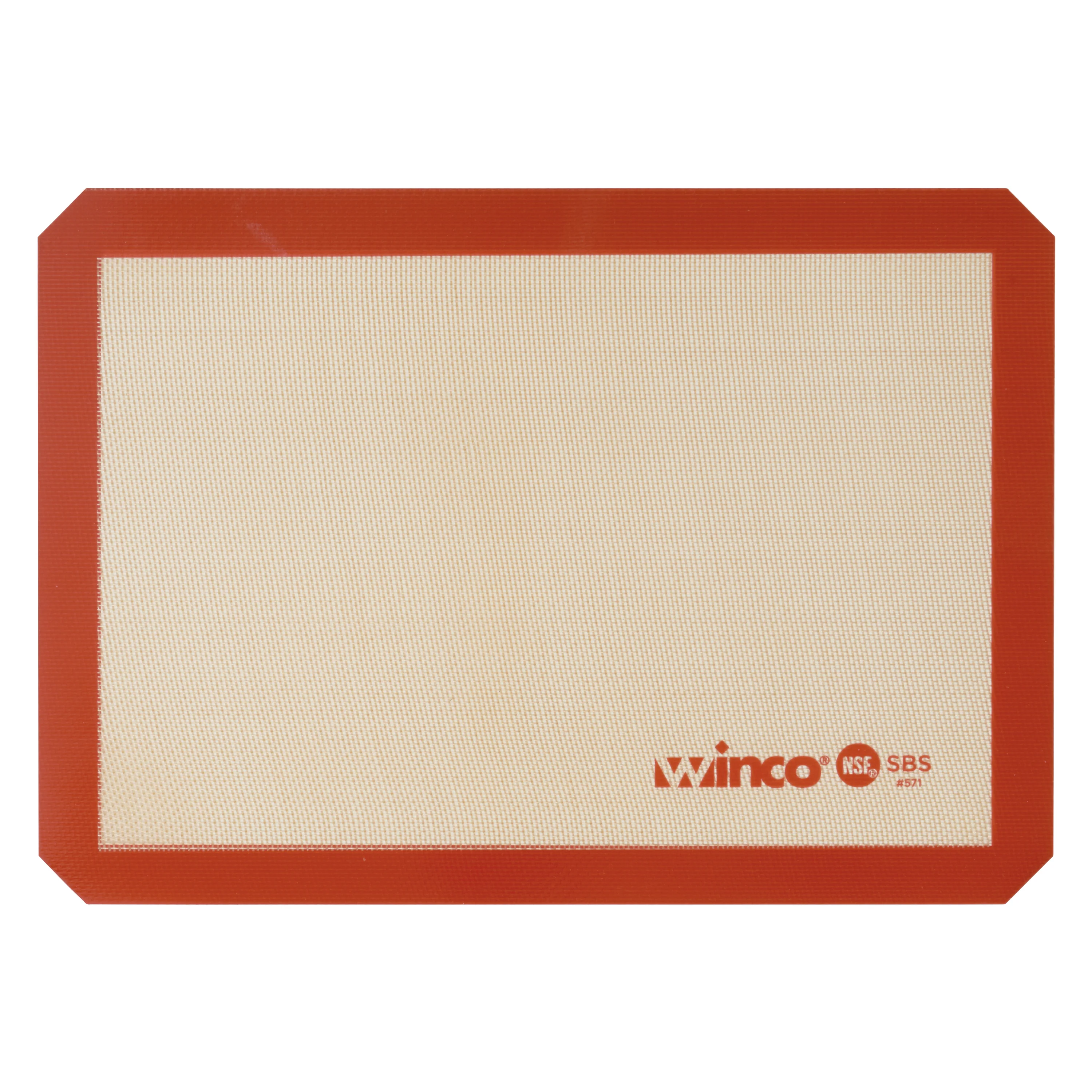 Winco SBS-16 11-5/8 Inch Rectangular Baking Mat Silicone Red Double-sided - Image 2