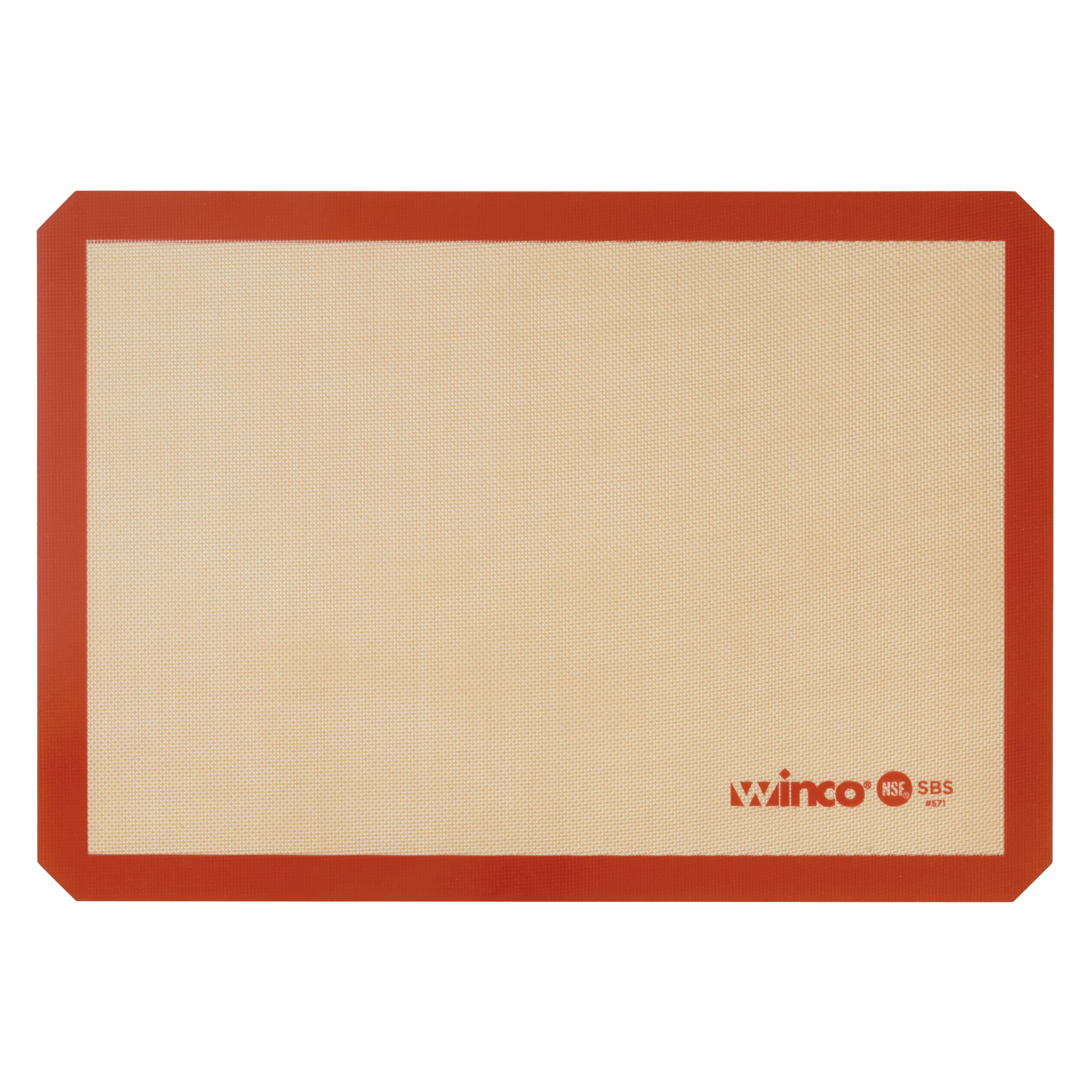 Winco SBS-21 14-7/16 Inch Baking Mat Double-Sided Silicone Red - Image 2
