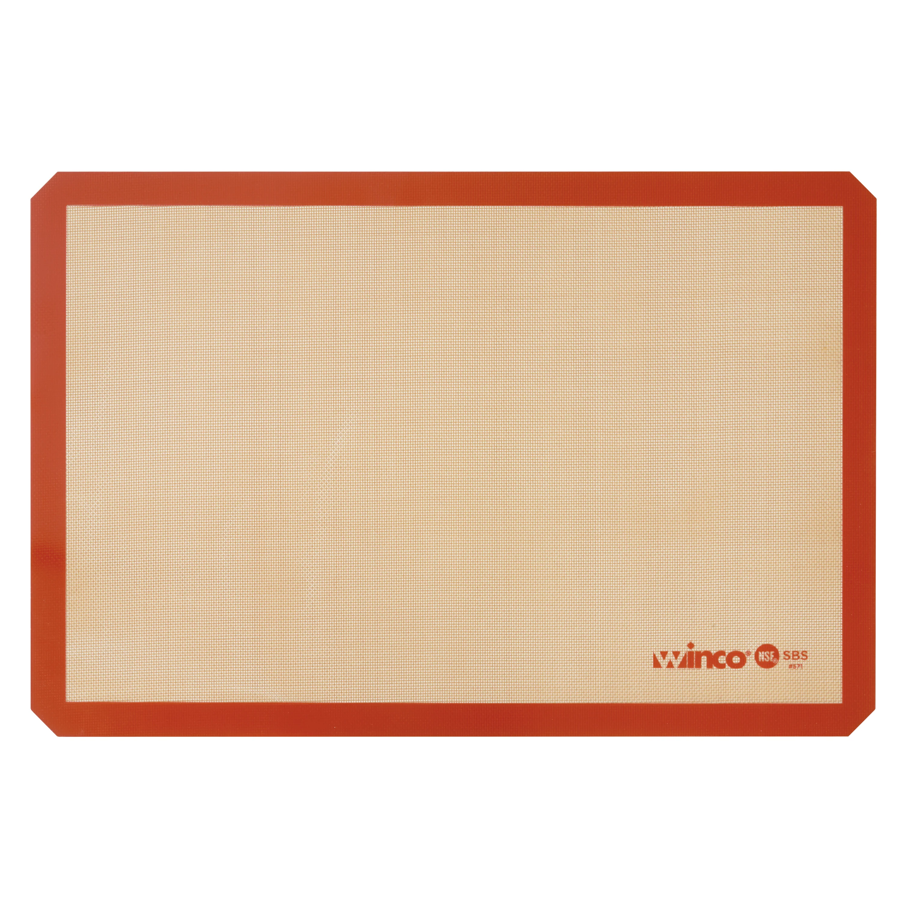 Winco SBS-24 16-3/8 Inch Baking Mat Rectangular Double-Sided Silicone Red - Image 4