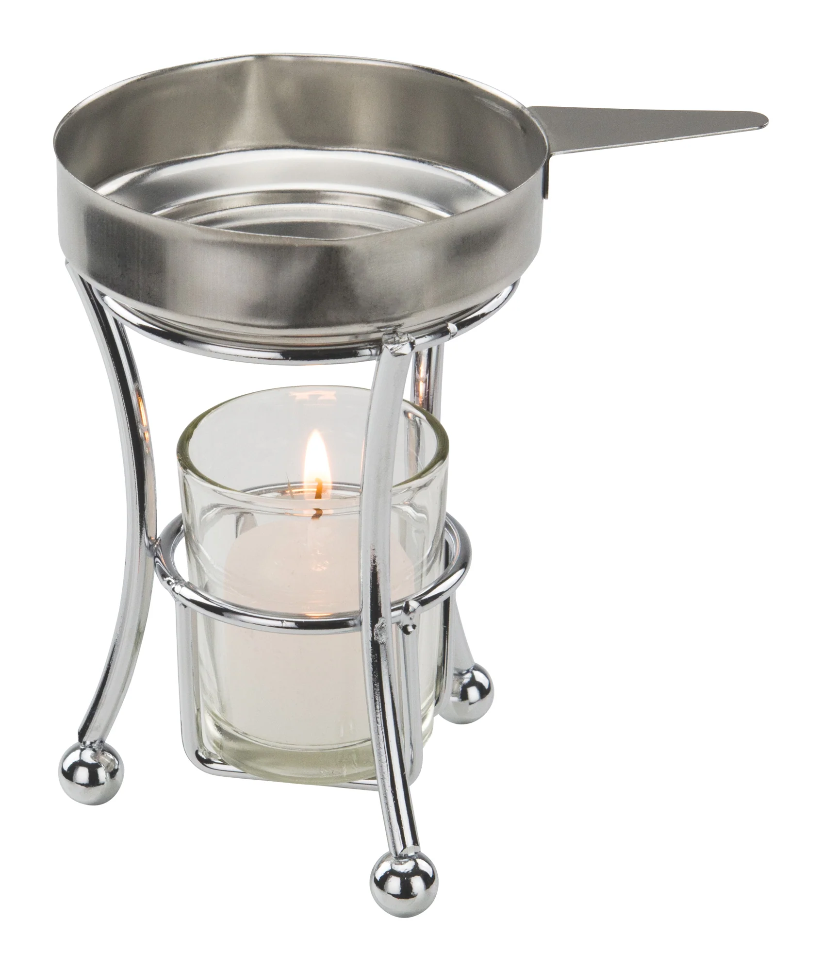 Winco SBW-35 4.2 Oz Butter Melter Set Candle-Powered Stainless Steel - Image 2