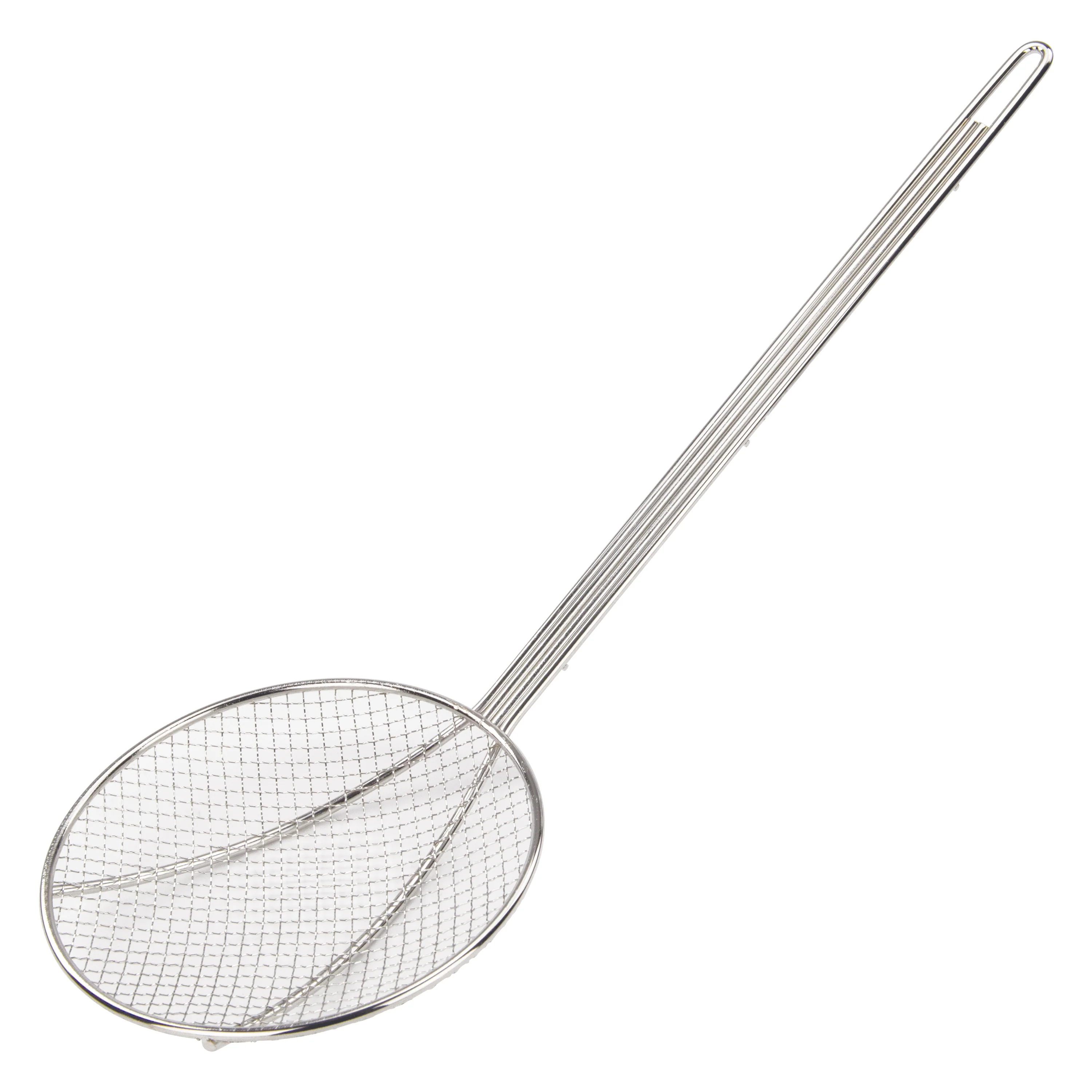 Winco SC-7R 7 Inch Round Skimmer Nickel Plated Wire Handle for Food Service