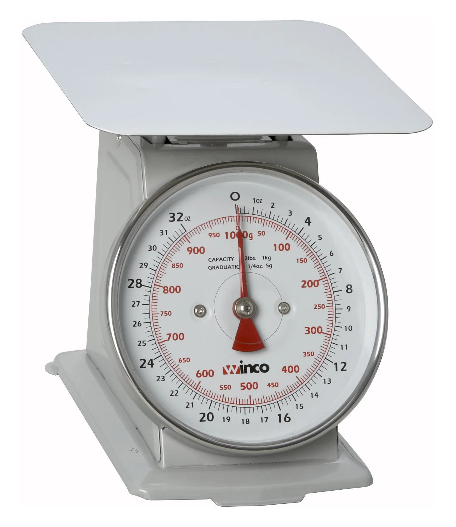 Winco SCAL-62 6-1/2 Inch Dial Portion Scale 2lb Painted Steel with Easy Read Dial