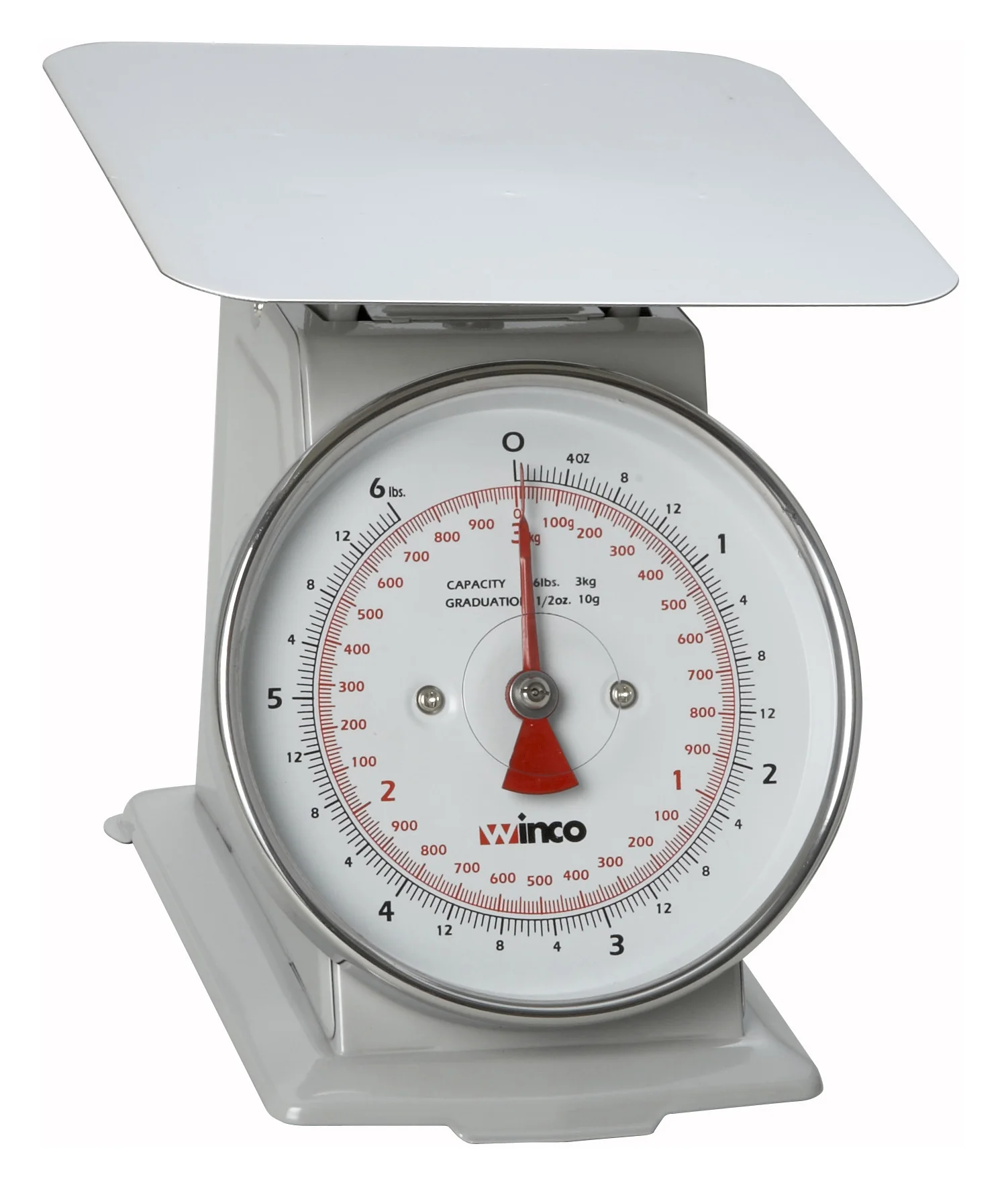 Winco SCAL-66 6-1/2 Inch Dial Mechanical Portion Scale with Steel Platform - Image 2