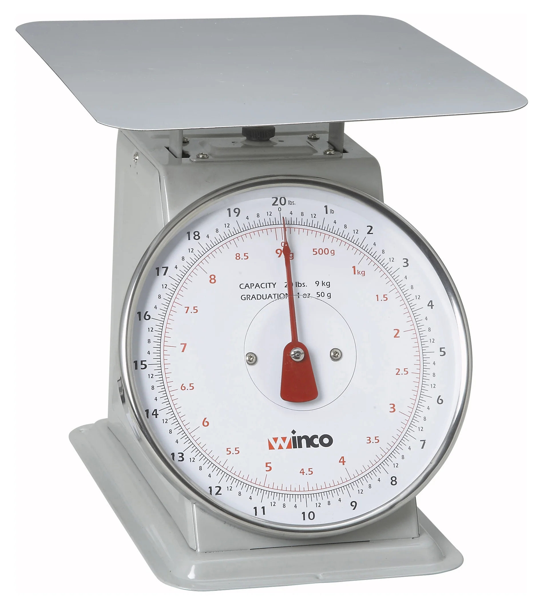 Winco SCAL-820 8 Inch Dial Portion Scale 20 Lb 9.09 Kg Painted Steel - Image 2