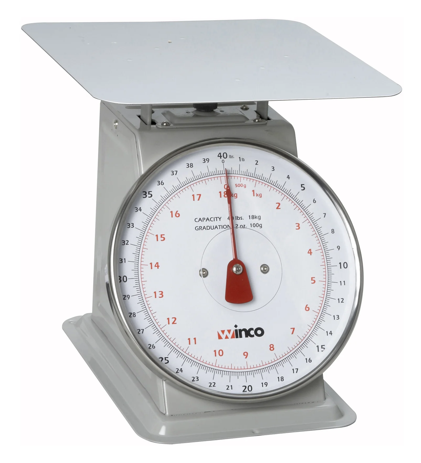 Winco SCAL-840 8 Inch Dial Receiving Portion Scale 40 lb Capacity Painted Steel - Image 2
