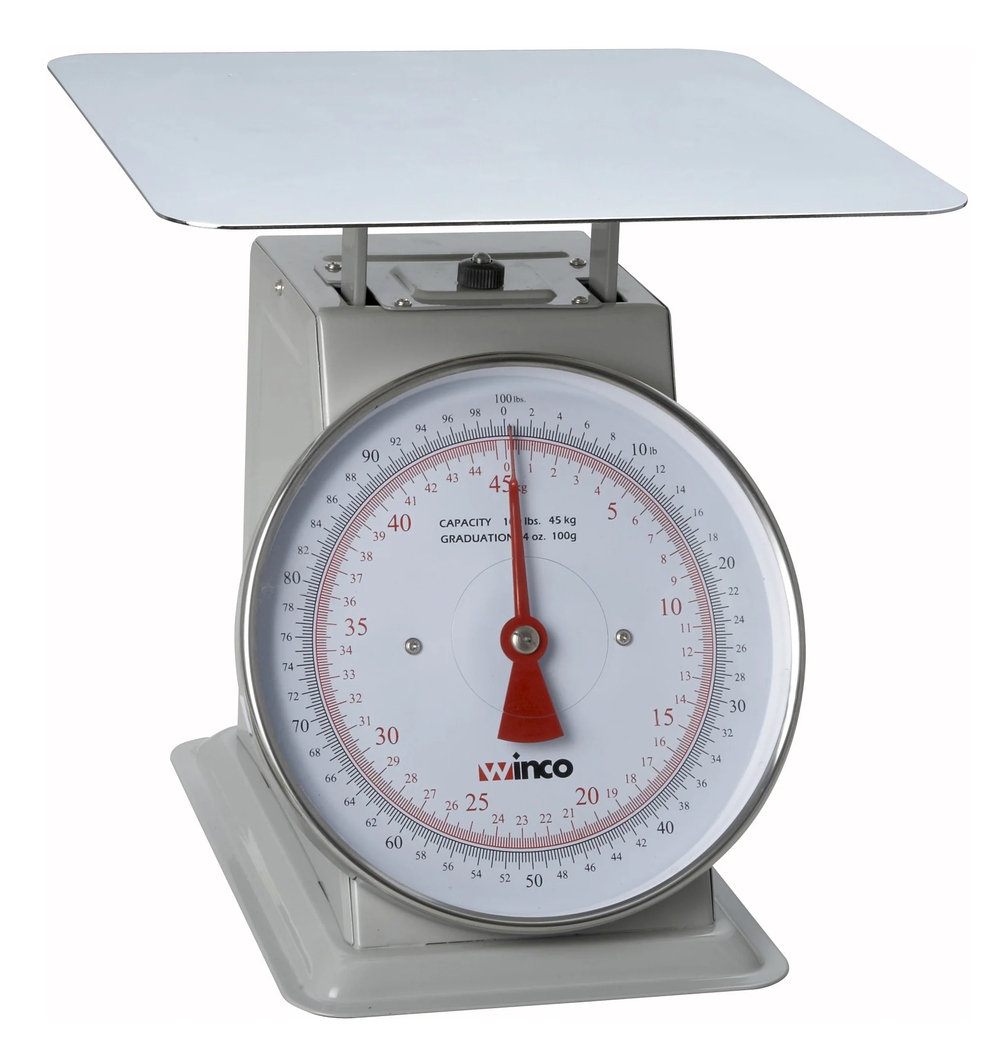 Winco 100 lb Receiving Scale - 9" Dial Calibrated Steel