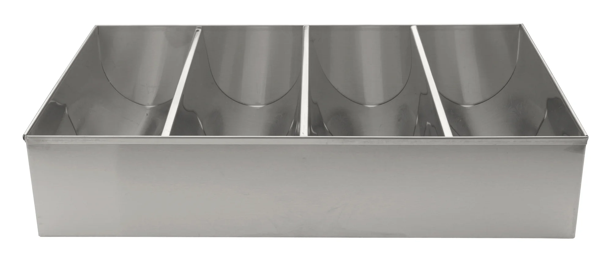 Winco SCB-4 17-3/8 Inch Stainless Steel Cutlery Bin 4 Compartment