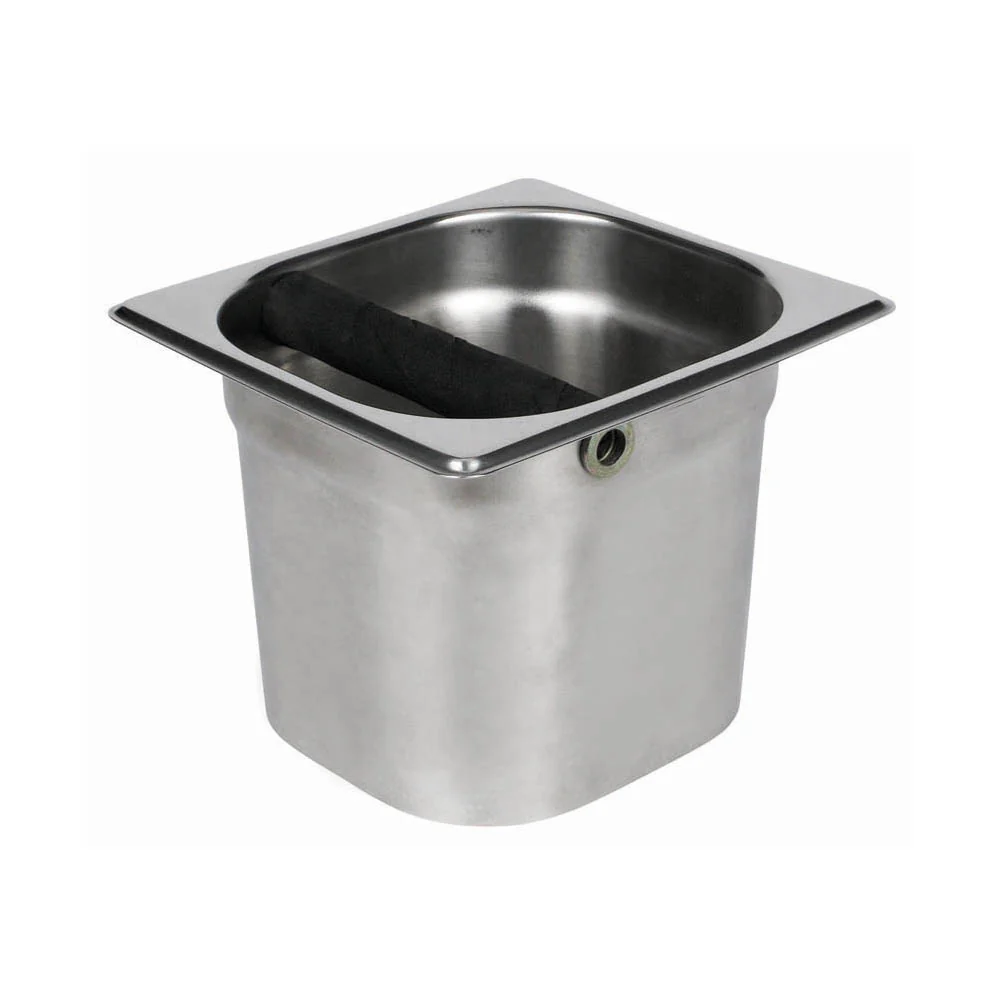 Winco SCD-5 7 Inch Coffee Knock Box 23 Gauge Stainless Steel with Puck Disposal