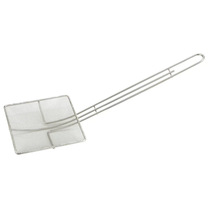 Winco SCF-6S 6-3/4 Inch Square Skimmer with Nickel Plated Mesh Handle
