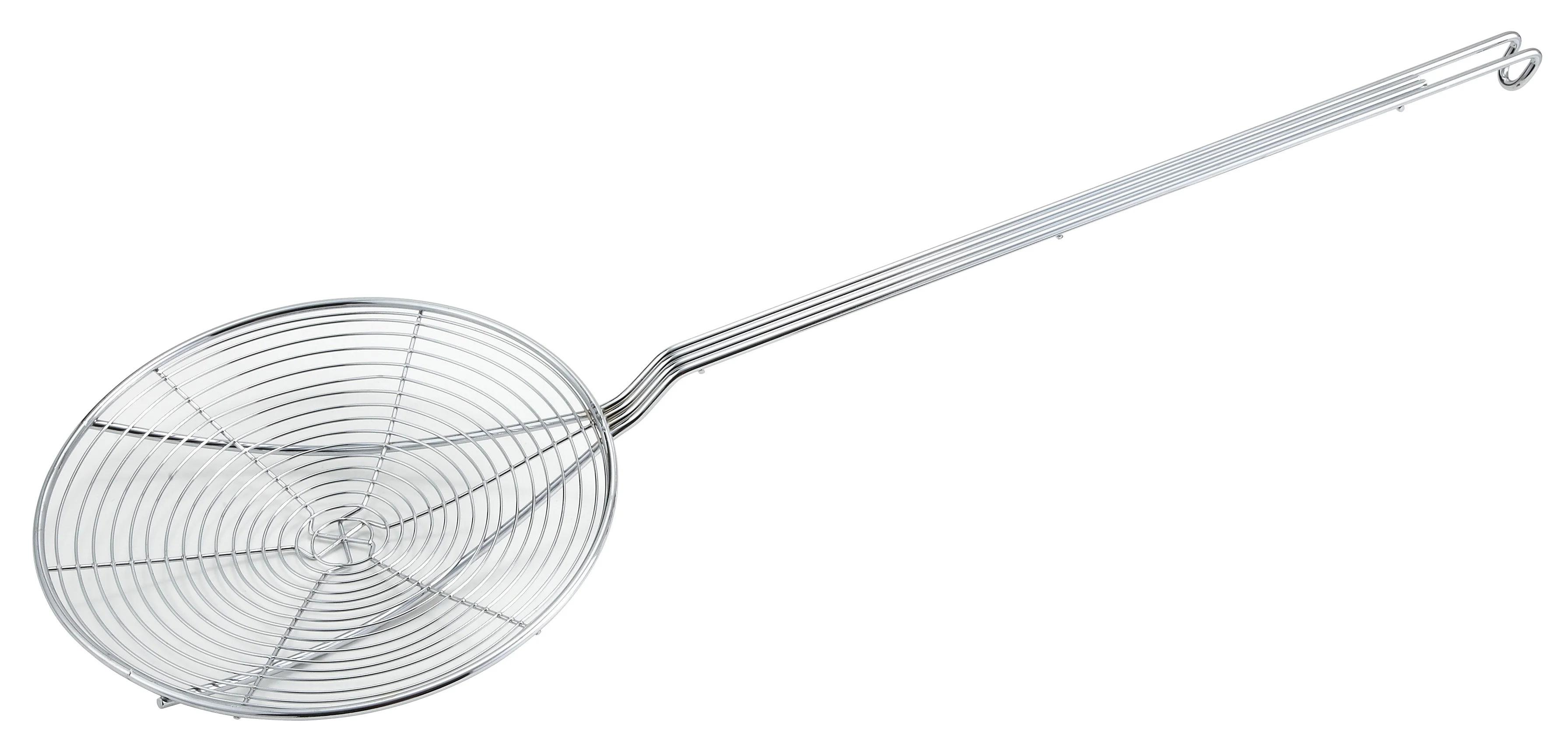 Winco SCF-7 7 Inch Diameter Skimmer Round Nickel Plated Spiral Wire Handle - Image 2