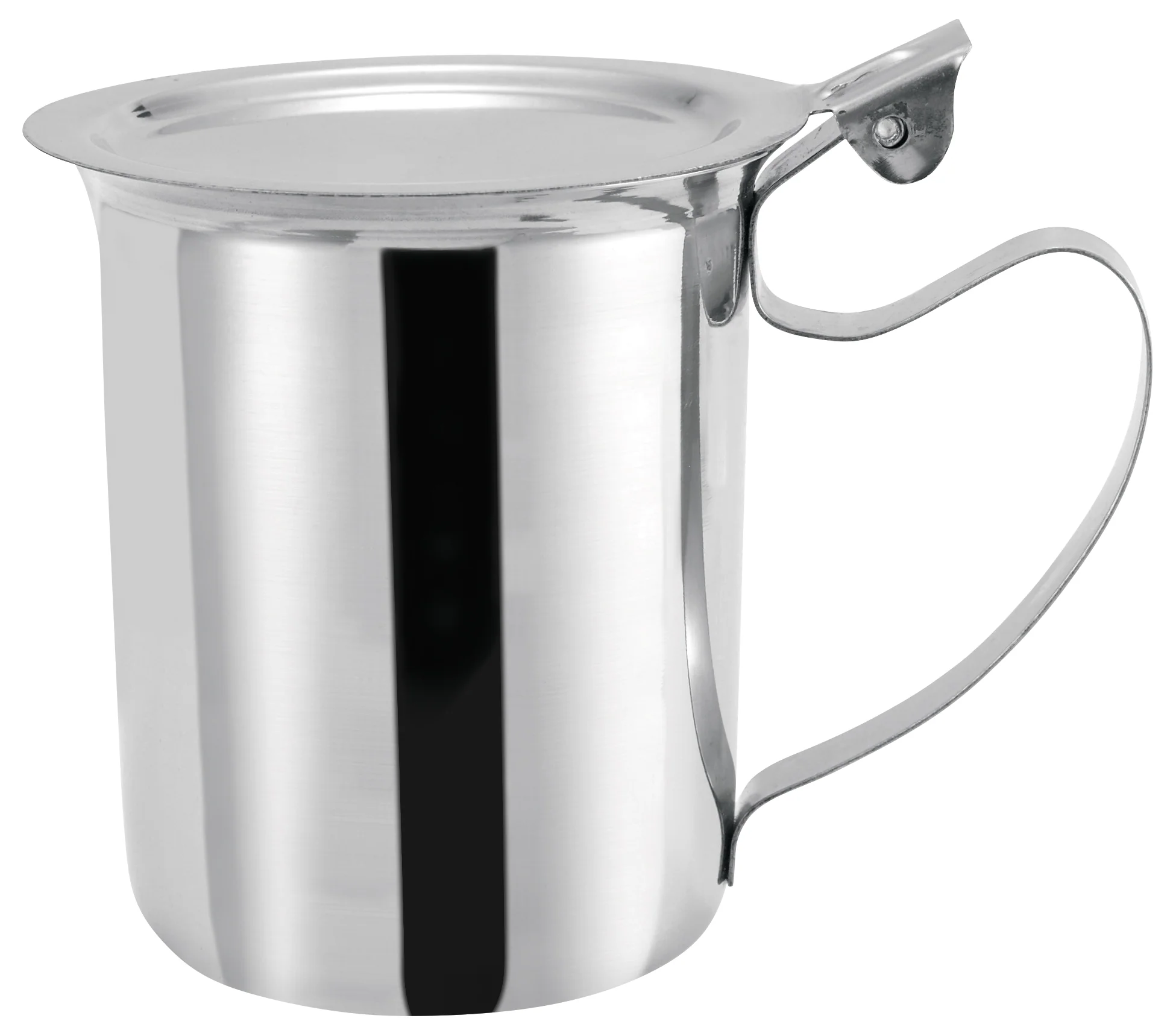 Winco SCT-10F 10 Oz Server Creamer With Cover Stackable Handle Stainless Steel - Image 2