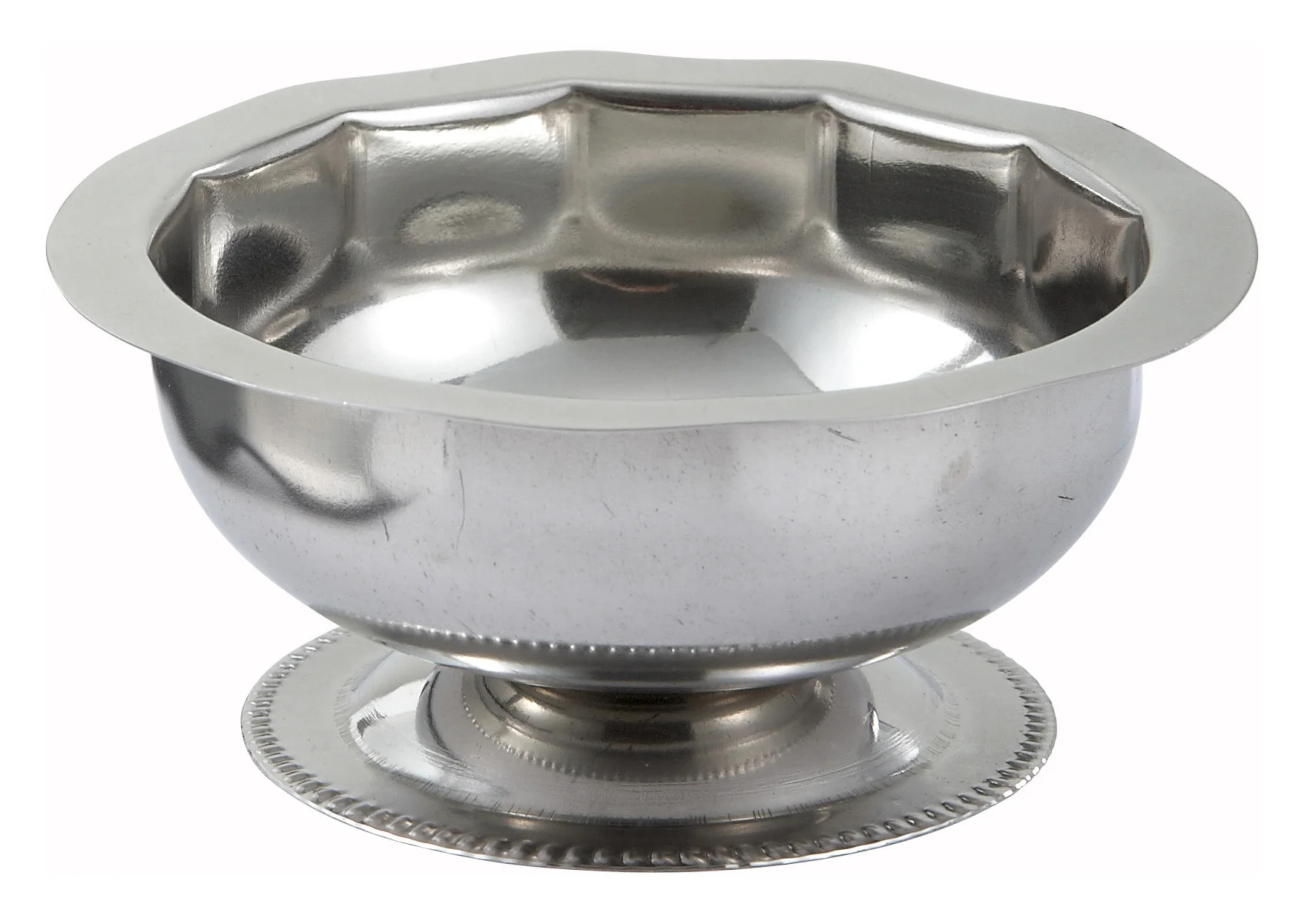 Winco SD-3 3-1/2 Oz Sherbet Dish Stainless Steel Footed Dessert Dish - Image 2