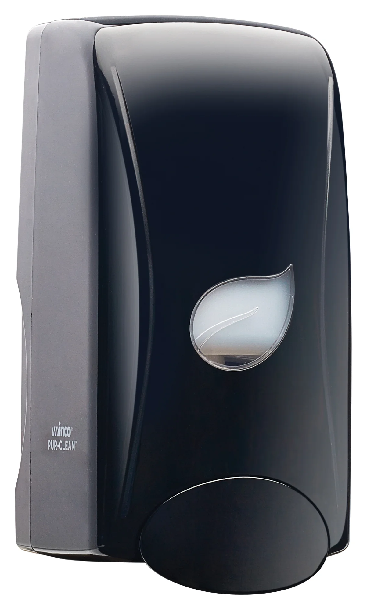 Winco SDML-1K 35 Oz Manual Liquid Soap Dispenser Wall Mount Black Plastic - Image 2