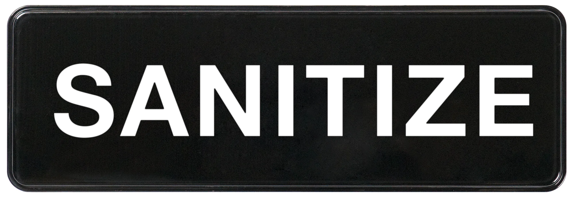 Winco SGN-329 9 Inch SANITIZE Information Sign Compliance Sign Black and White - Image 2
