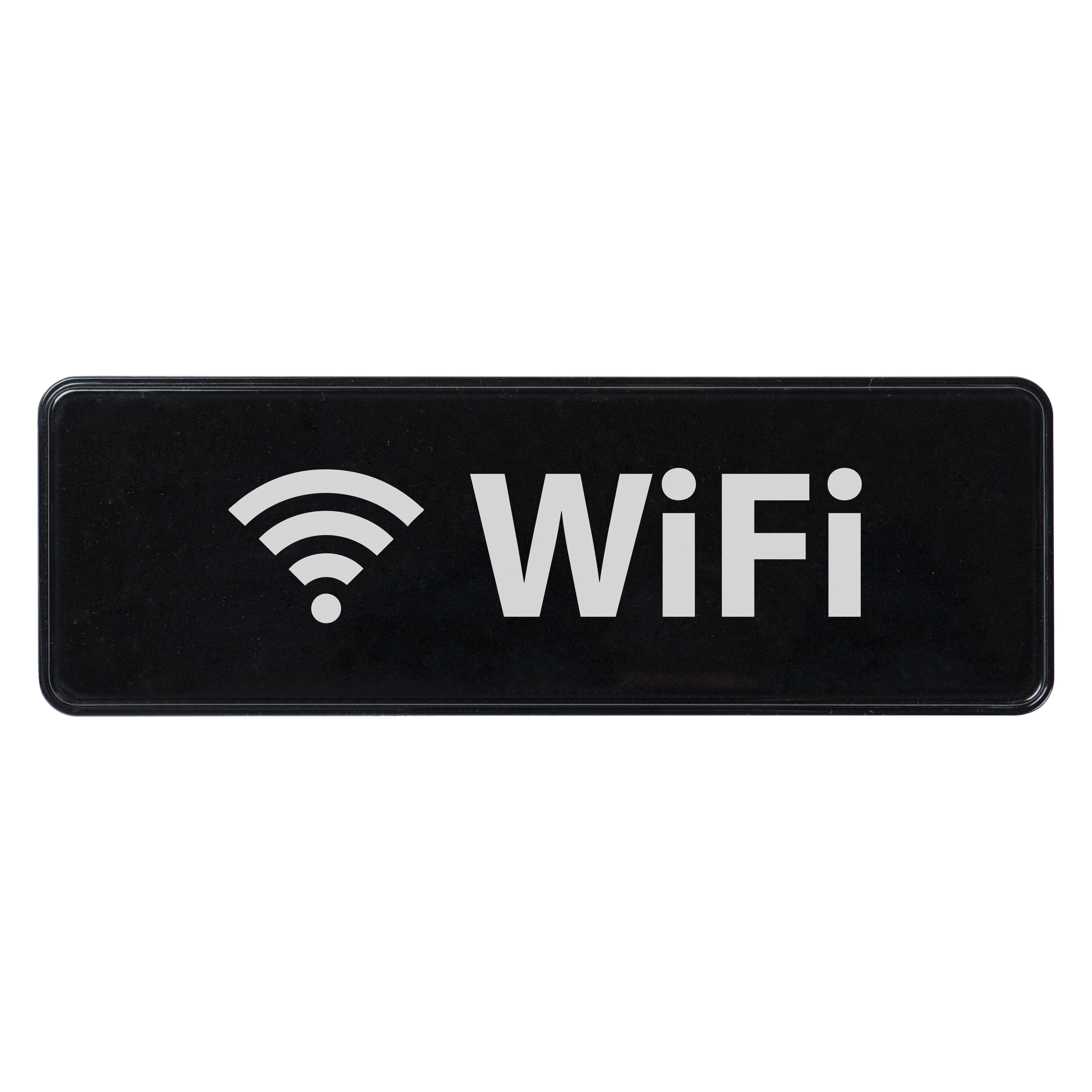 Winco SGN-330 9 Inch Information Sign Compliance WIFI Symbol White on Black - Image 2