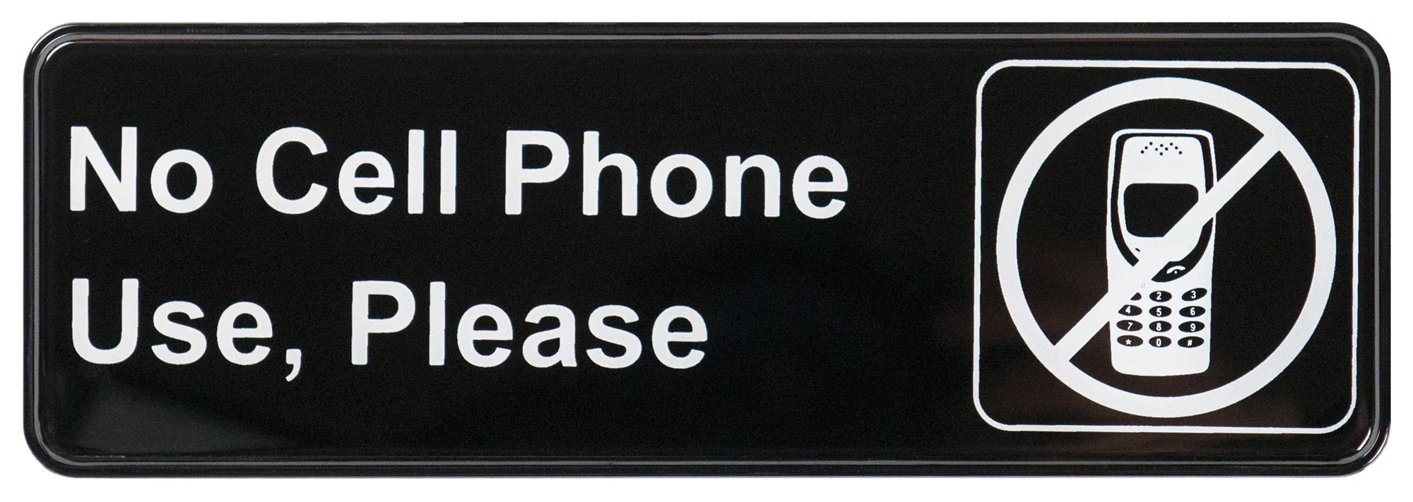 Winco SGN-334 9 Inch Sign Compliance No Cell Phone Use Please Black White - Image 2