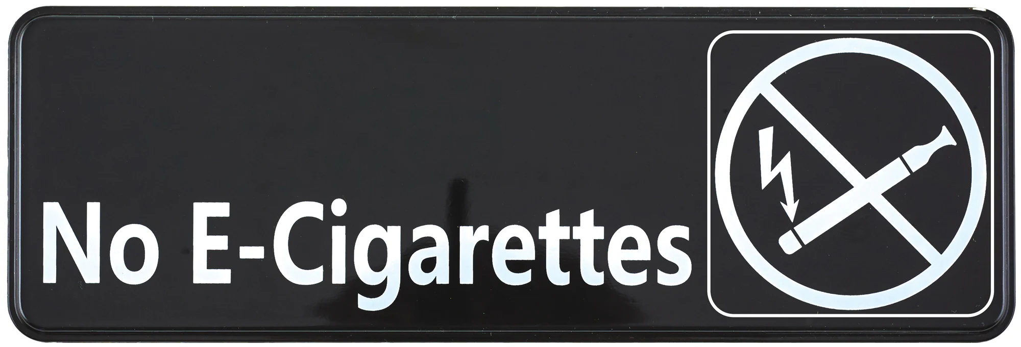 Winco SGN-335 9 Inch Compliance Sign No E-Cigarettes with Symbol Black - Image 2