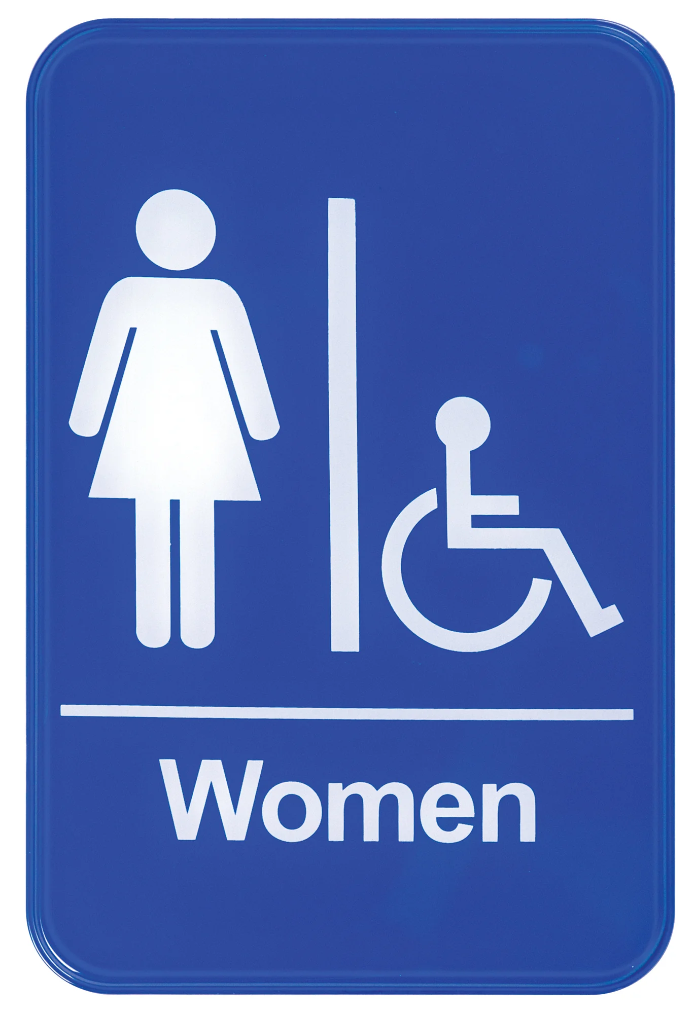 Winco SGN-651B 6 Inch Information Sign Compliance with Symbol Women Accessible - Image 2