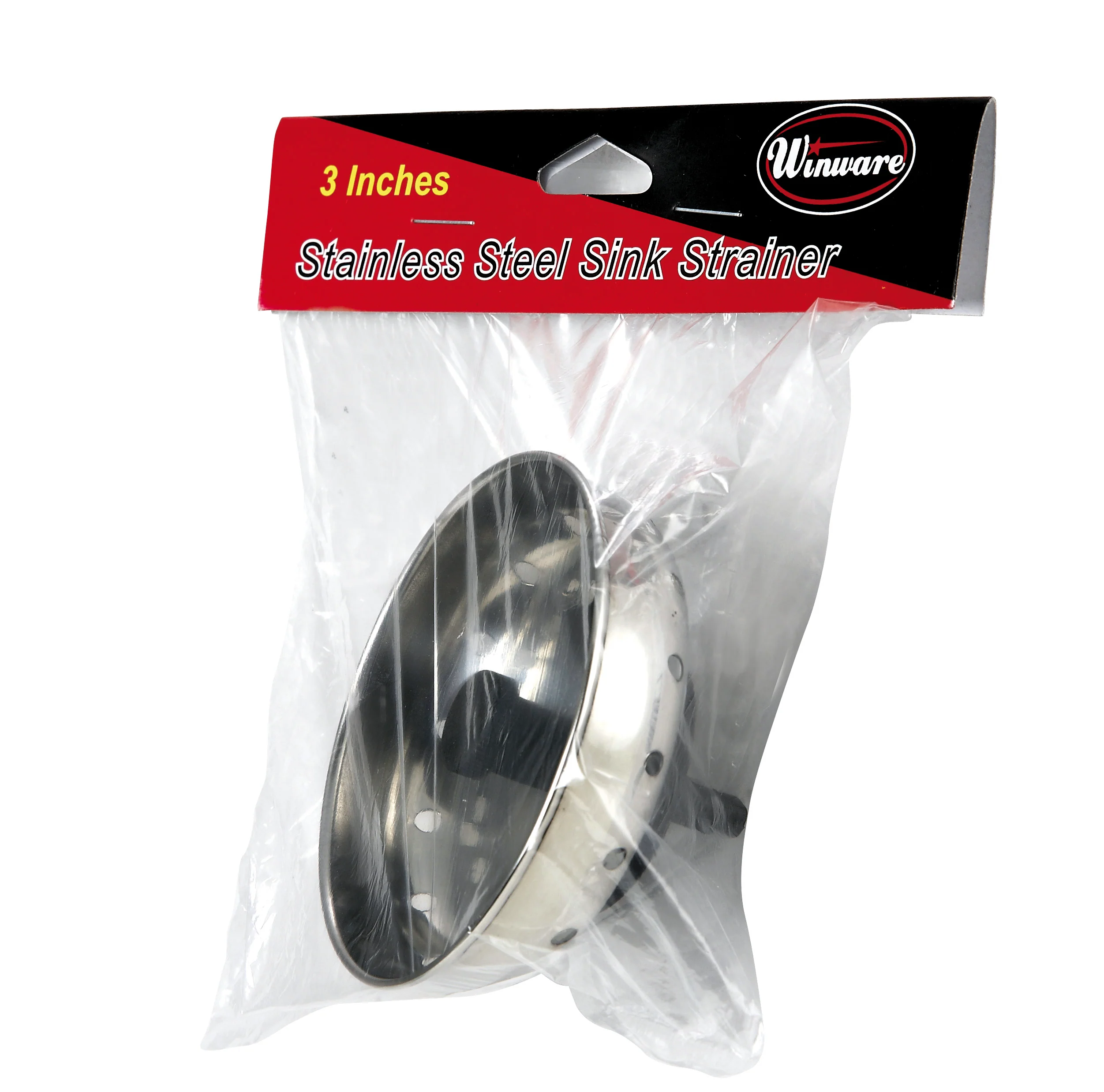 Winco SIK-3 3 Inch Stainless Steel Sink Strainer with 2-1/2 Inch Stopper - Image 3