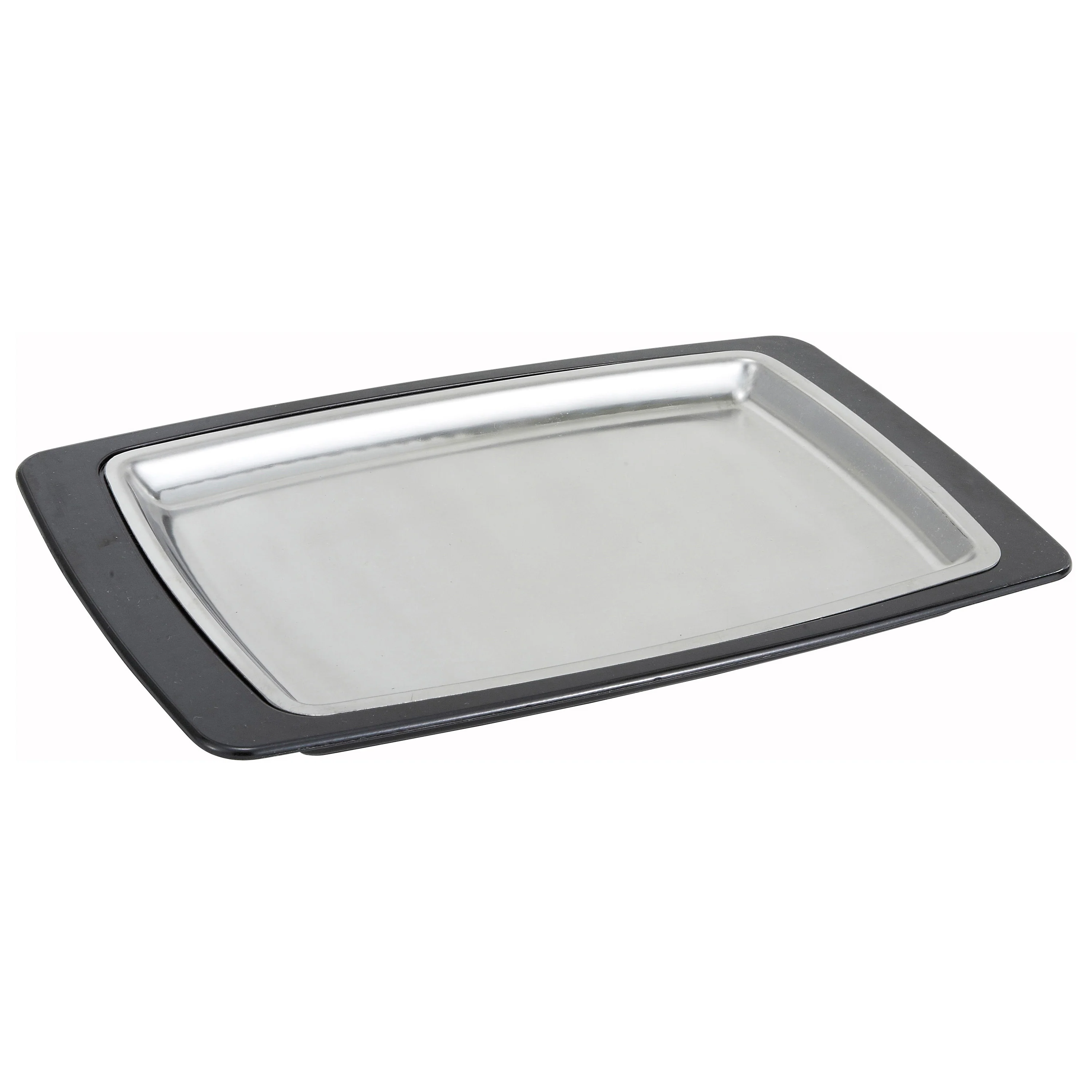 Winco SIZ-11B 11 Inch Rectangular Sizzling Platter Oven Safe Stainless Steel - Image 3