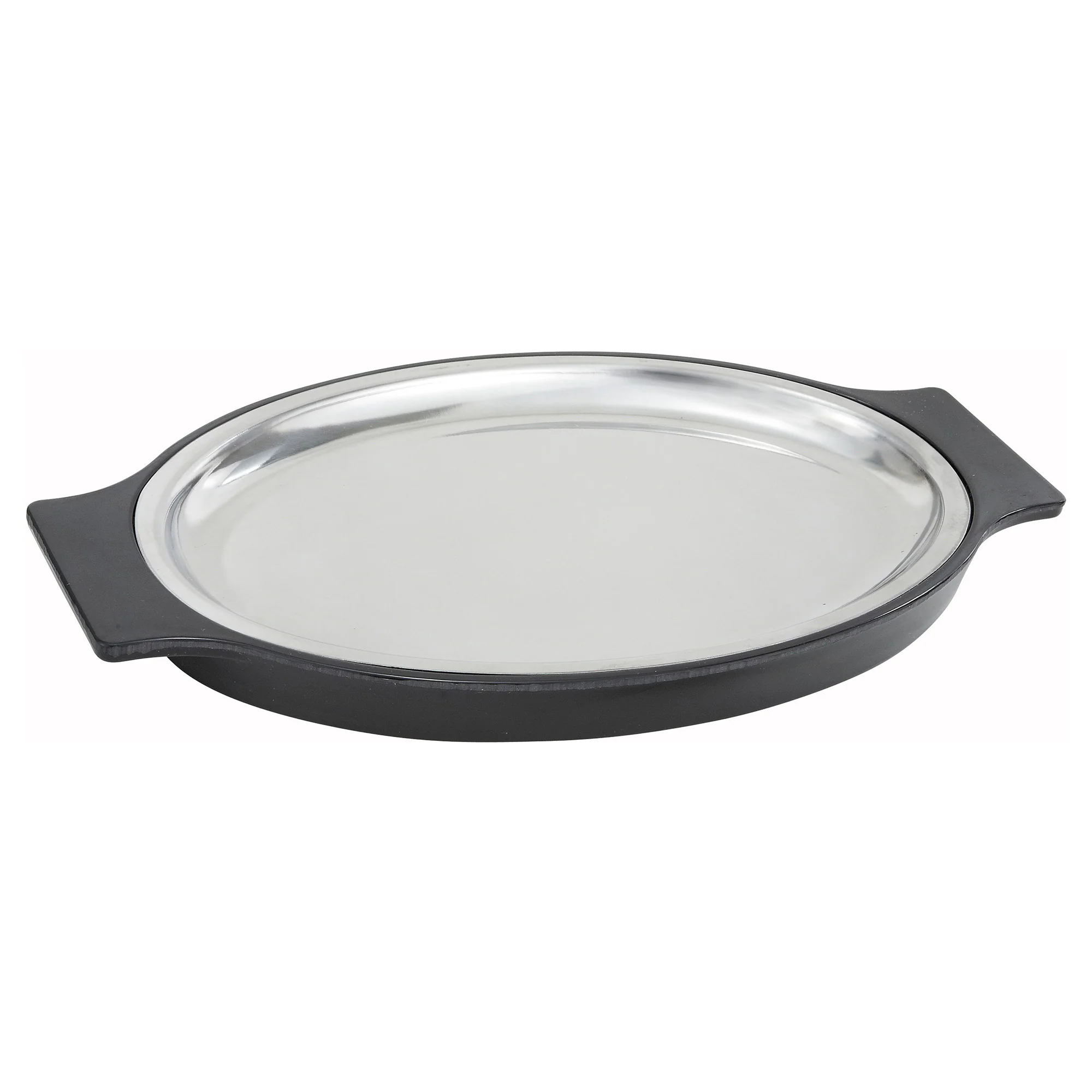 Winco SIZ-11ST 11 Inch Oven Safe Platter and Bakelite Underliner Set - Image 2
