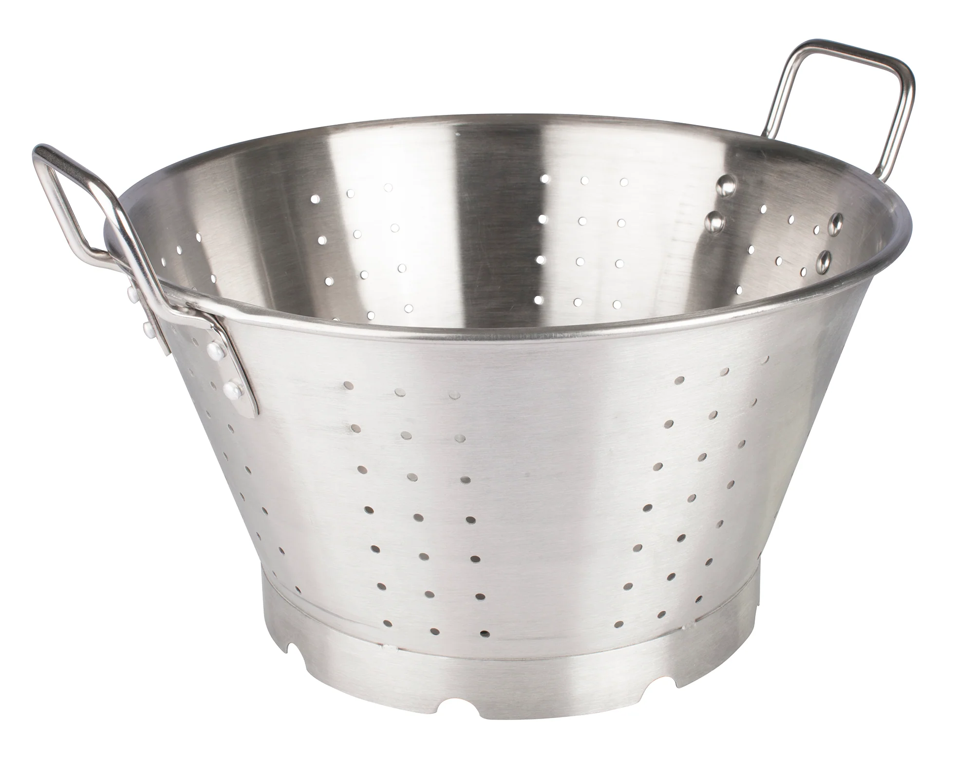 Winco SLO-16 16 Quart Colander Medium Holes Round Heavy Duty Stainless Steel - Image 2