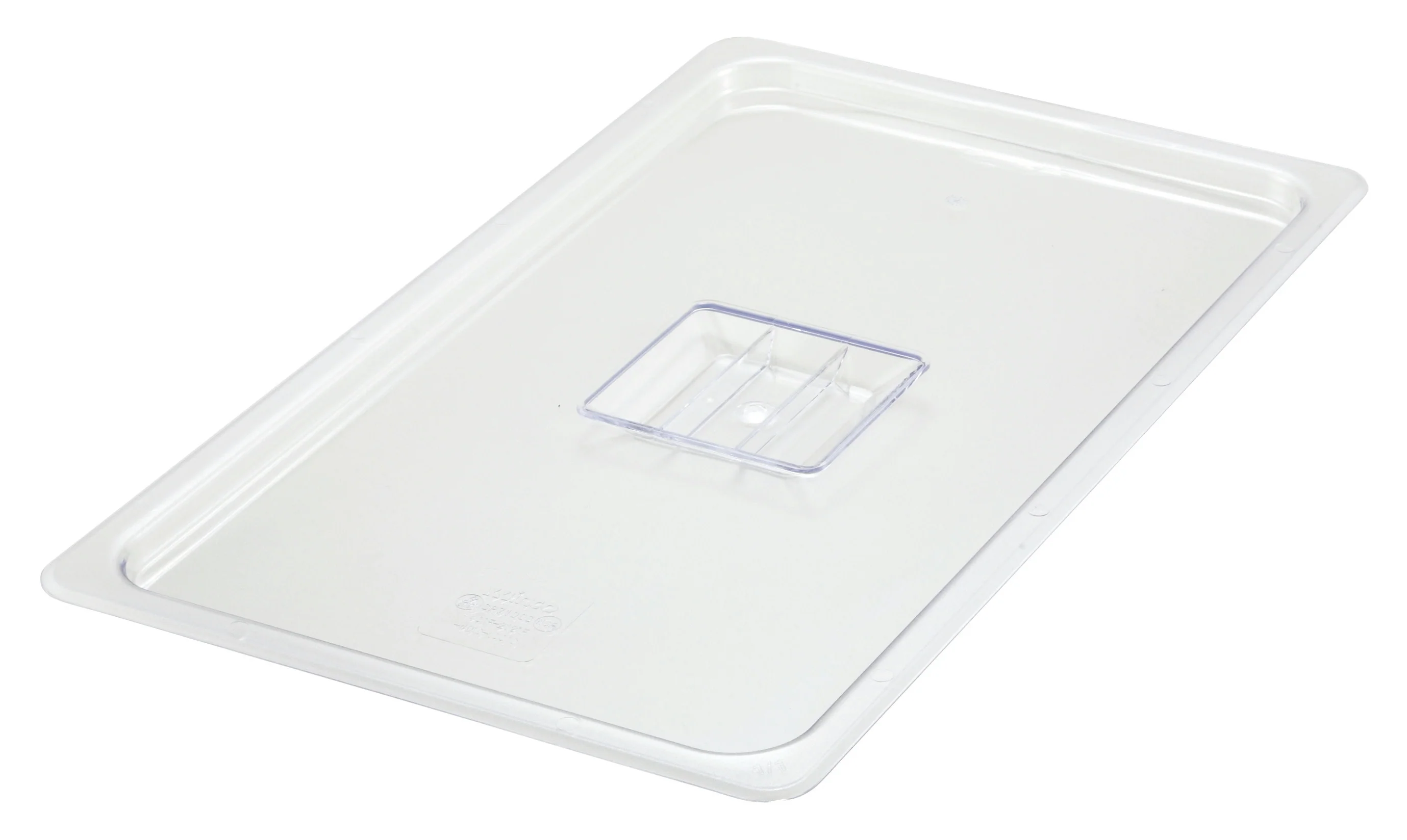 Winco SP7100S 1/1 Size Solid Food Pan Cover with Handle Polycarbonate Clear