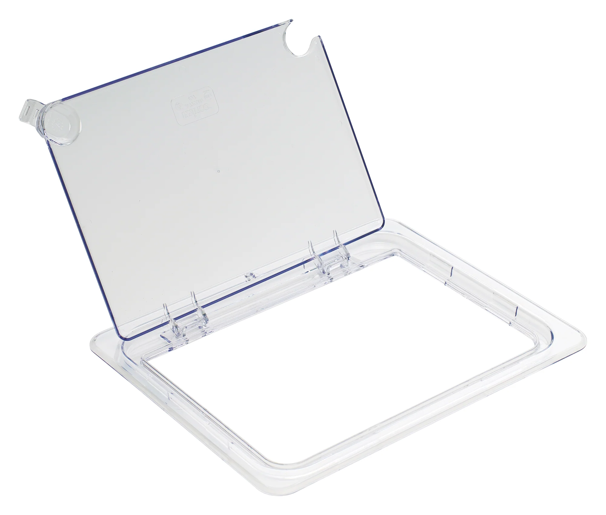Winco SP7200H 1/2 Size Food Pan Cover Hinged Notched Polycarbonate Clear - Image 4