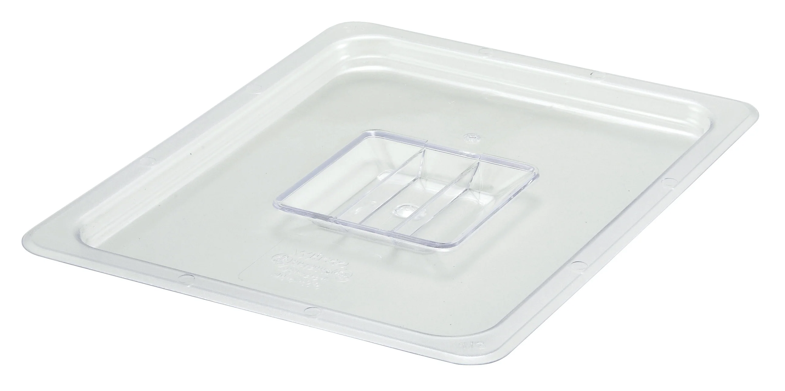 Winco SP7200S 1/2 Size Solid Food Pan Cover with Handle Polycarbonate Clear - Image 2