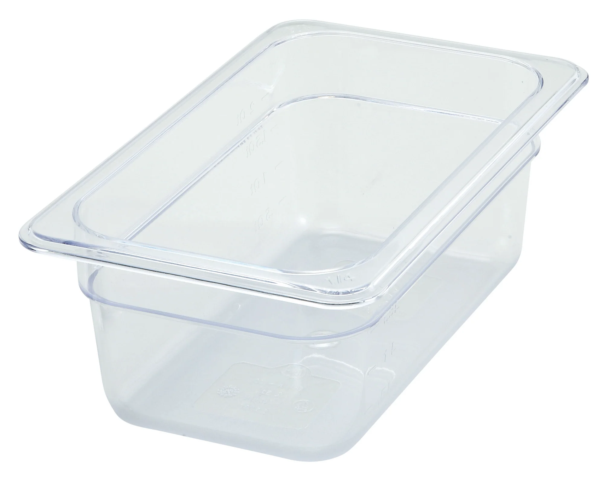 Winco SP7404 1/4 Size Food Pan 10-1/4 Inch x 6-1/4 Inch Plastic with Polycarbonate - Image 3