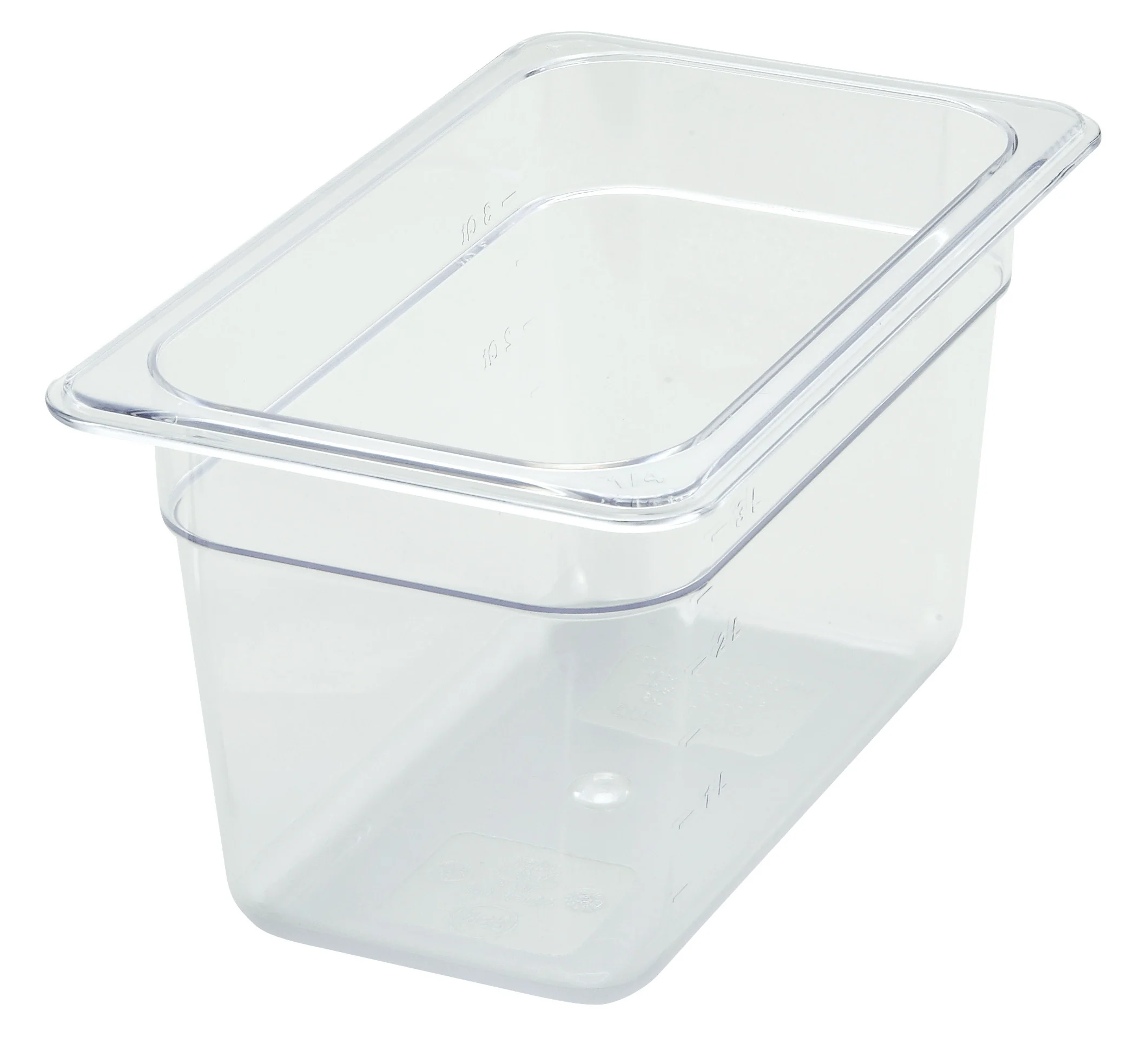 Winco SP7406 10 Inch Clear Polycarbonate Food Pan 1/4 Size with Dishwasher Safe - Image 2