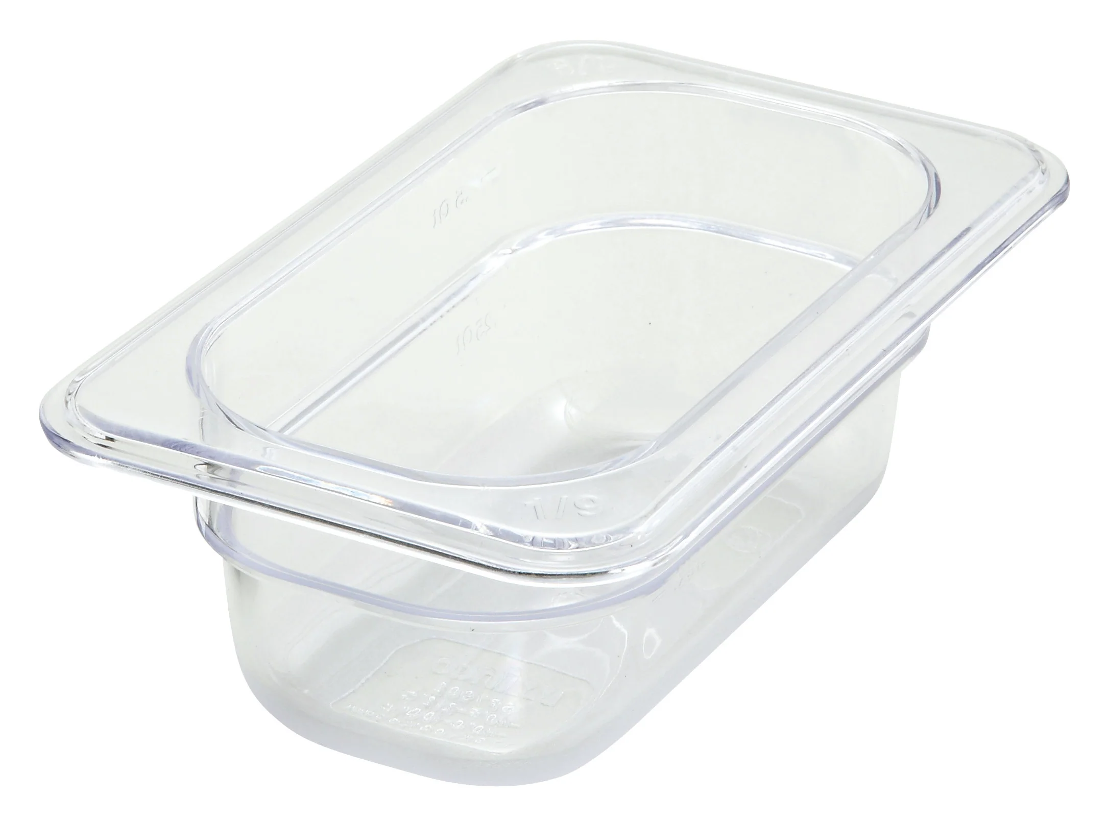 Winco SP7902 6-7/8 Inch Clear Poly-Ware Food Pan 1/9 Size Break-Resistant
