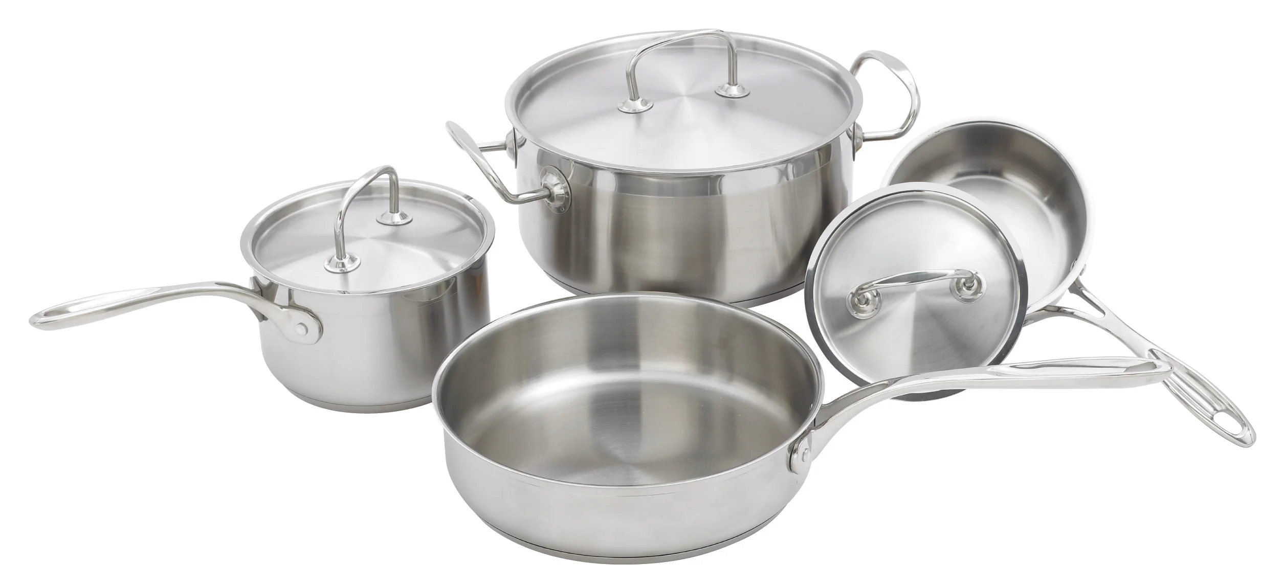 Winco SPC-7H 7 Quart Premium Induction Cookware Set with Riveted Handles - Image 3