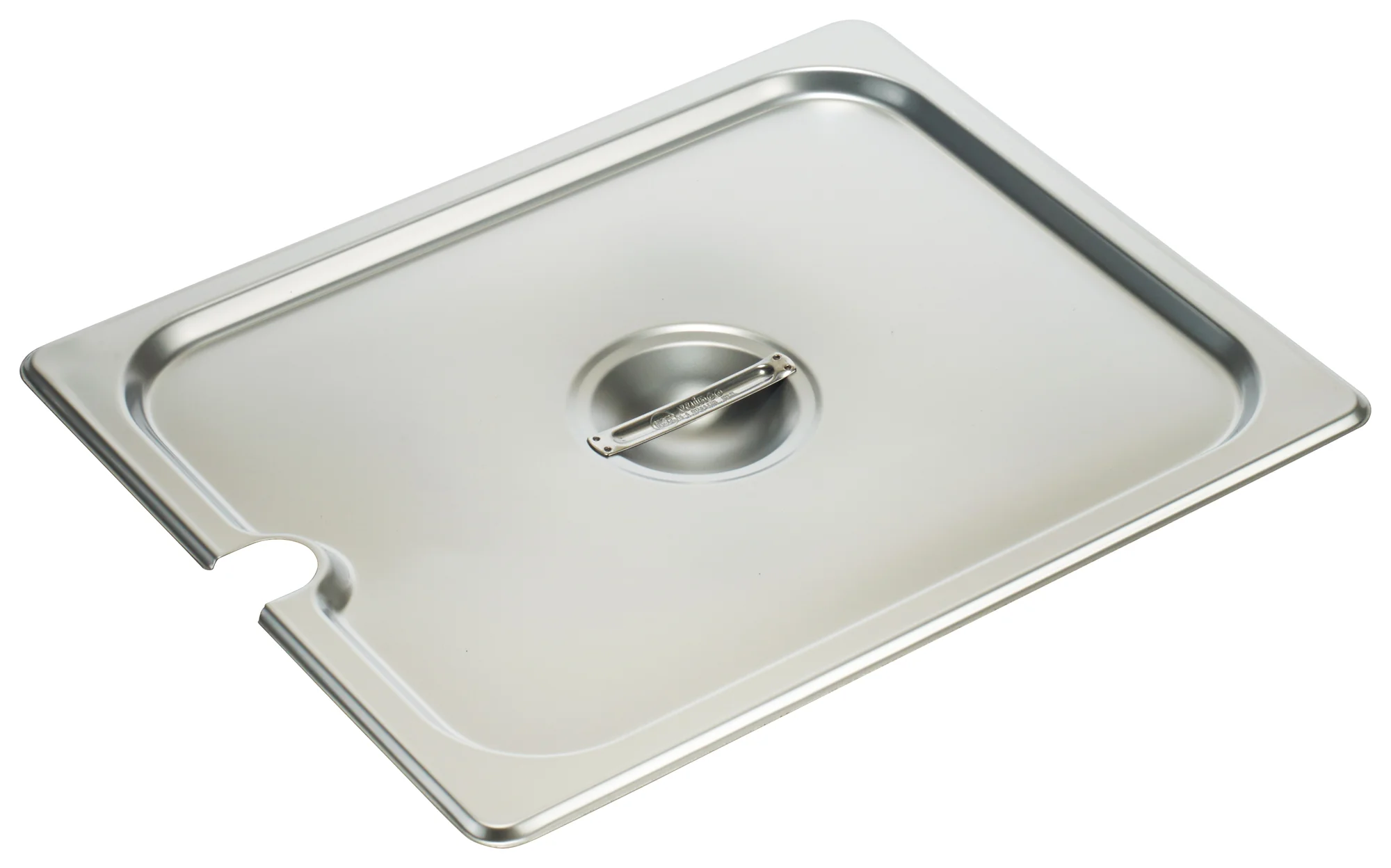 Winco SPCH 1/2 Size Slotted Steam Table Pan Cover with Handle Stainless Steel - Image 2