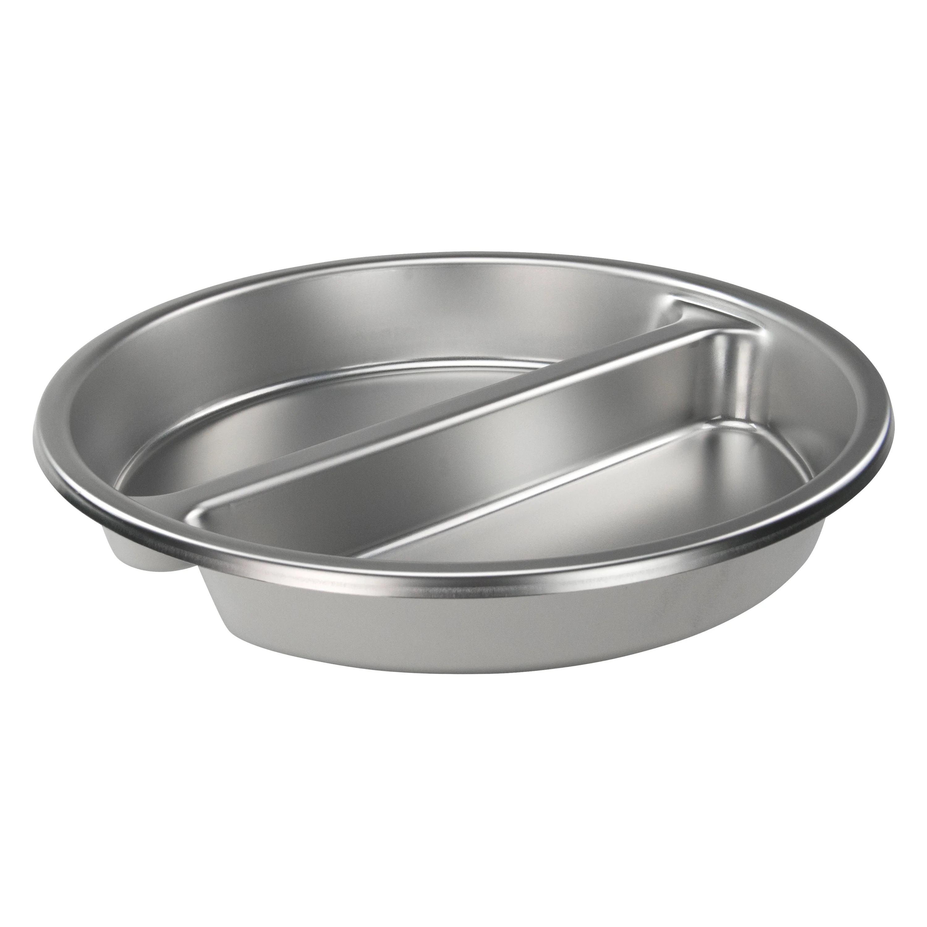 Winco 6 Quart Divided Round Chafer Food Pan - Stainless Steel