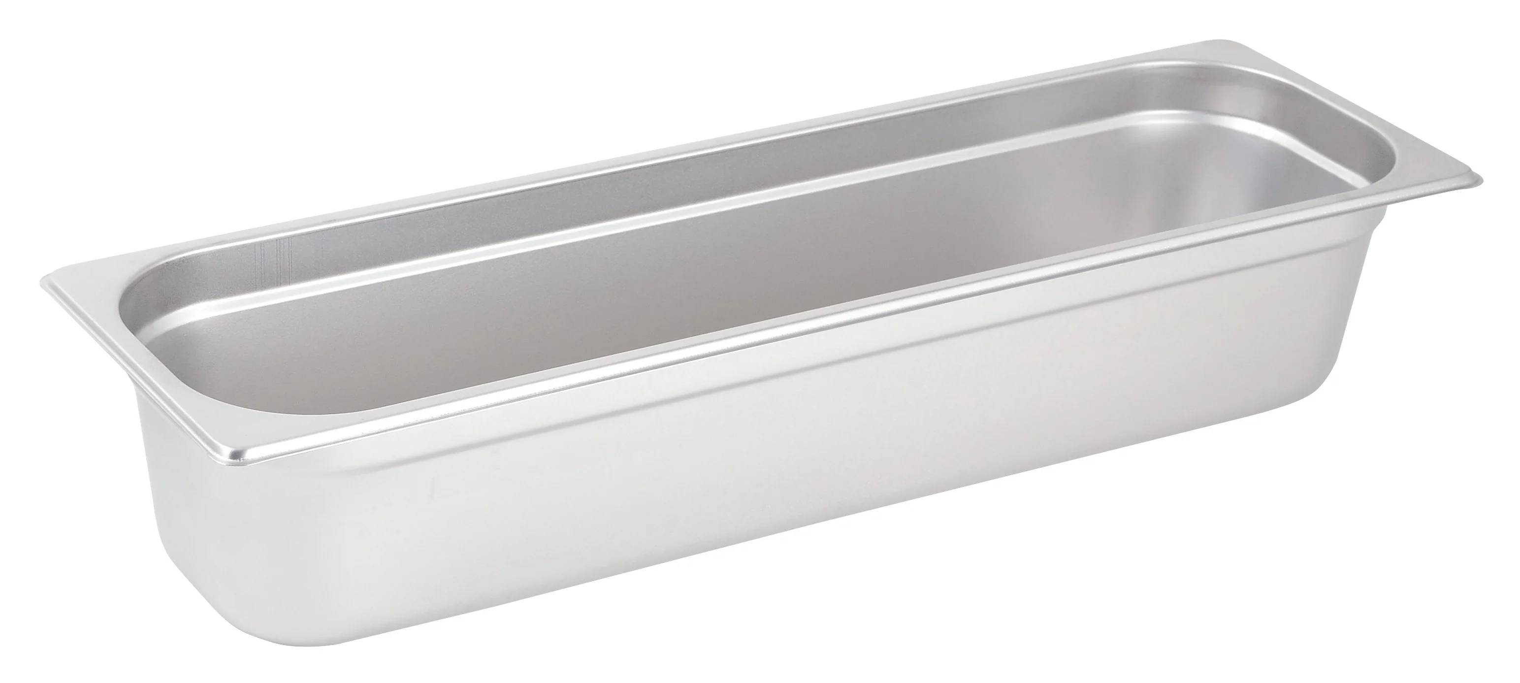 Winco SPJL-4HL 1/2 Size Long Steam Table Pan 25 Gauge Stainless Steel with Anti-Jamming