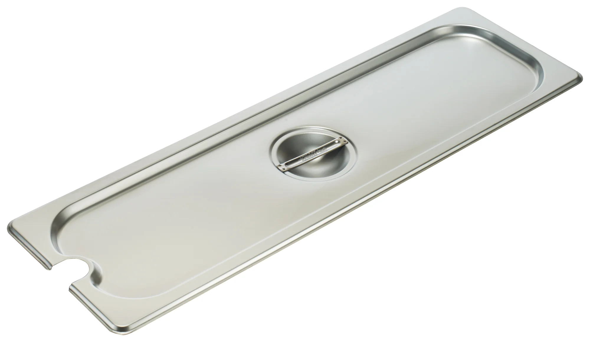Winco SPJL-HCN 1/2 Size Long Notched Steam Table Pan Cover 25 Gauge Stainless Steel - Image 2