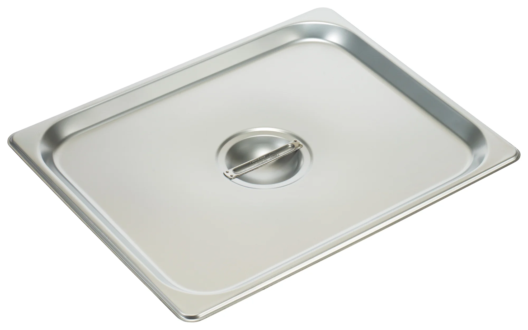 Winco SPSCH 1/2 Size Steam Table Pan Cover Solid 25-Gauge Stainless Steel with Handle - Image 2