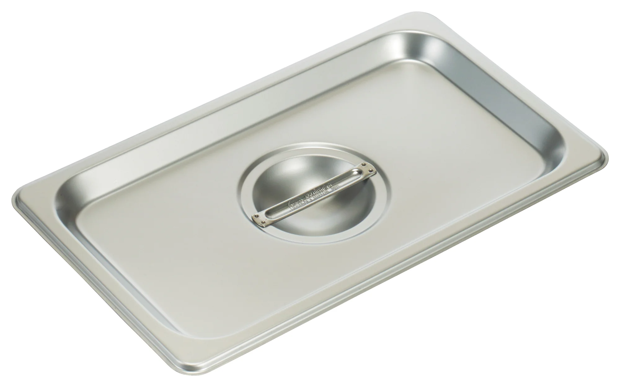 Winco SPSCQ 1/4 Size Solid Steam Table Pan Cover with Handle Stainless Steel - Image 2