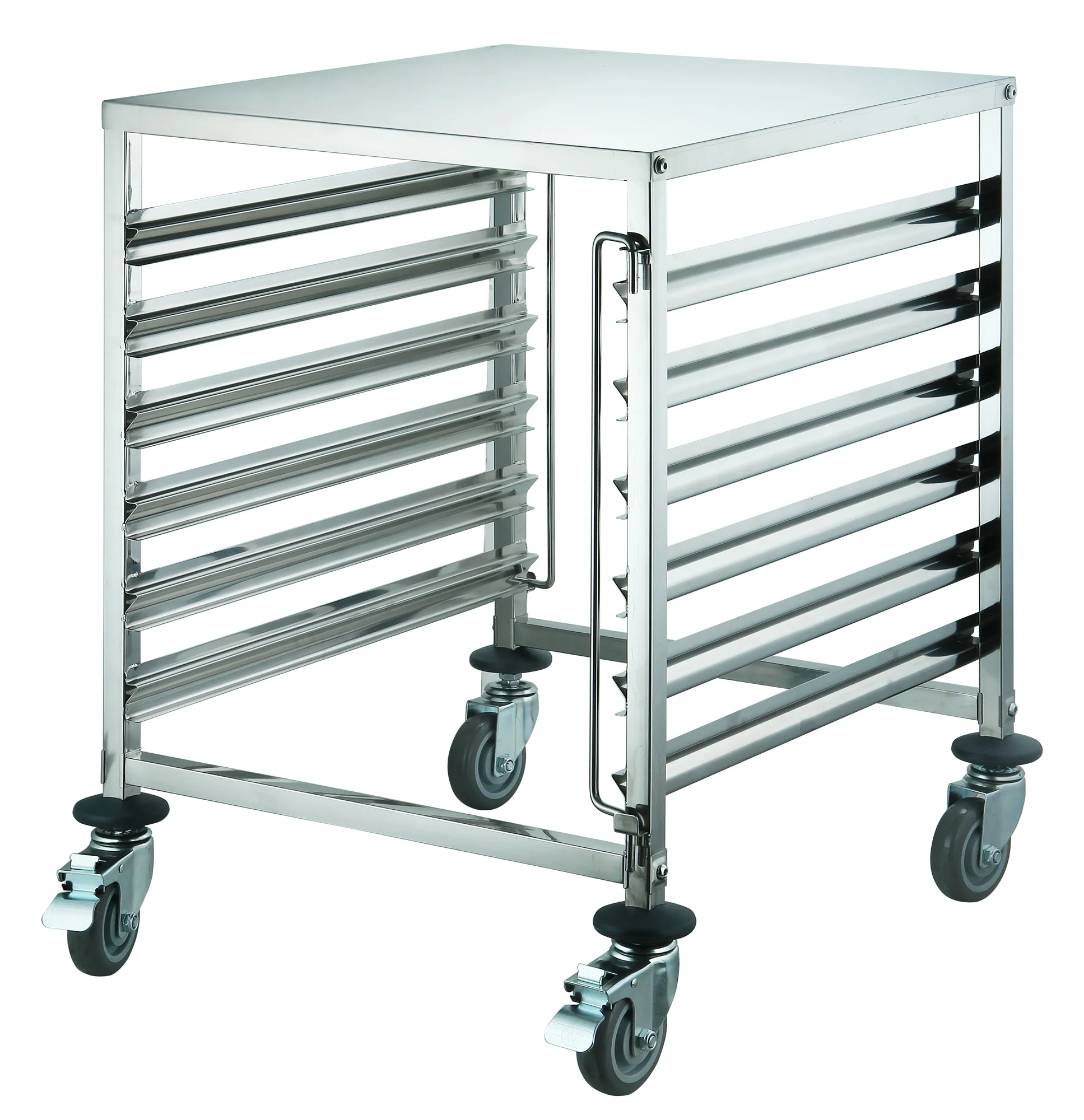 Winco SRK-12D 26 Inch 12-Tier Mobile Under-counter Pan Rack Stainless Steel - Image 2