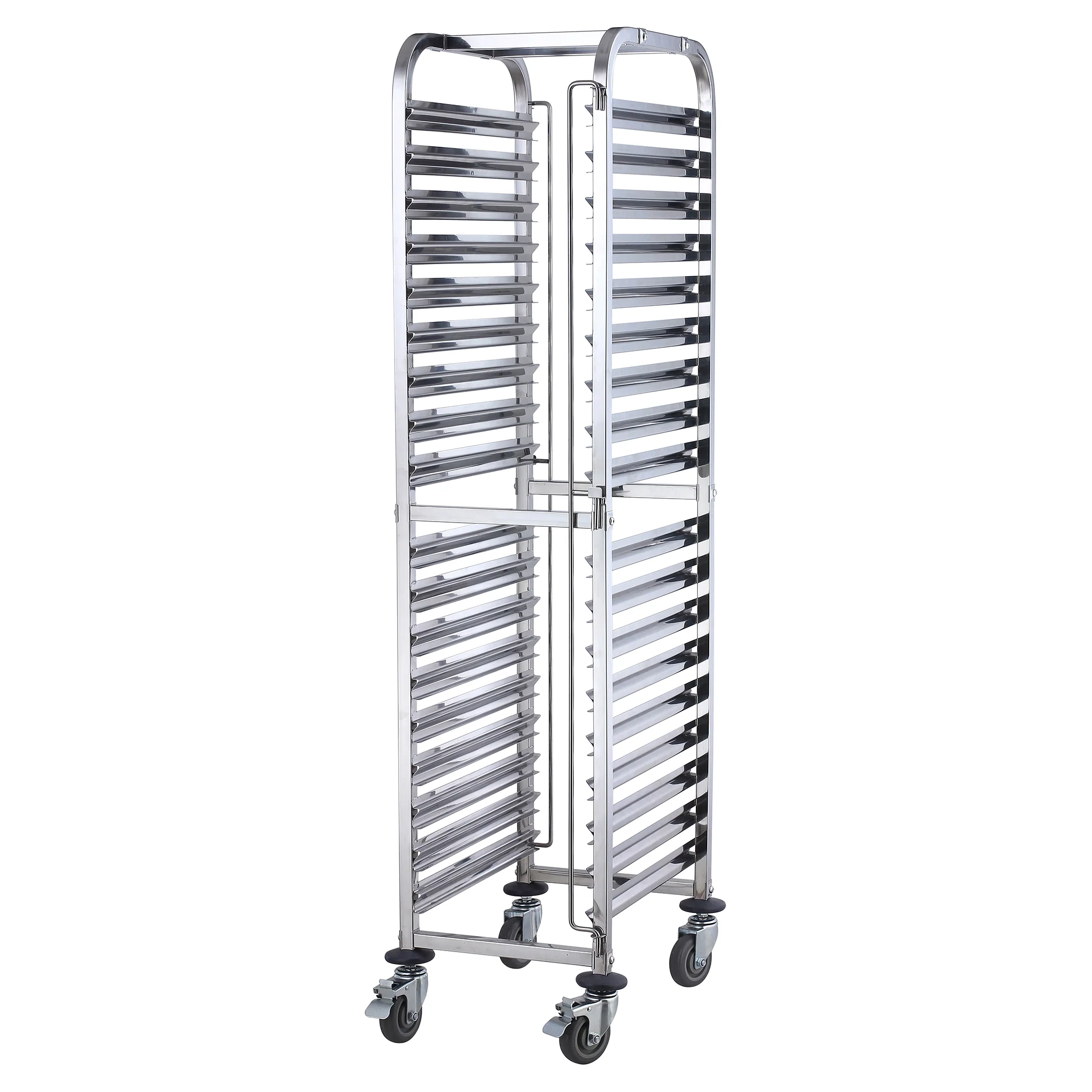 Winco SRK-36 21-5/8 Inch Mobile Steam Table Pan Rack 36 Tier Stainless Steel with Caster Brakes - Image 2