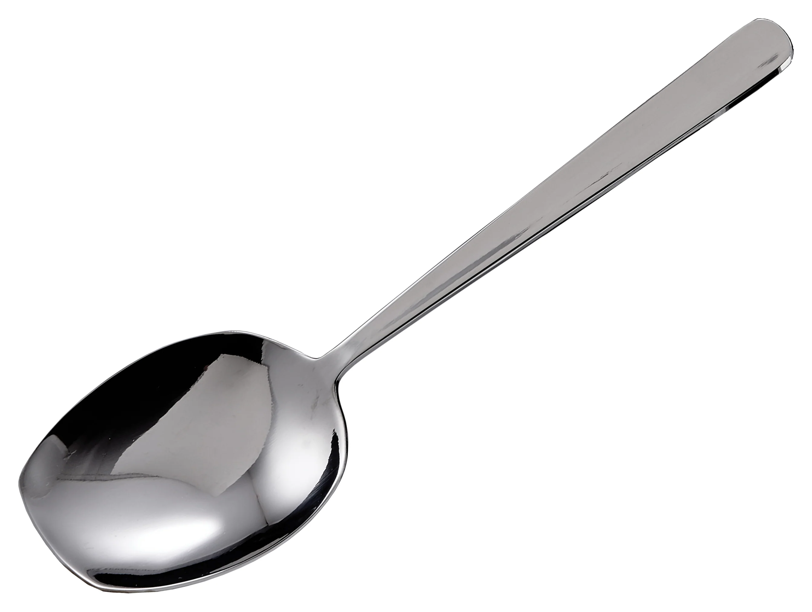 Winco SRS-8 8-1/4 Inch Serving Spoon Solid Stainless Steel with Flat Edge - Image 2