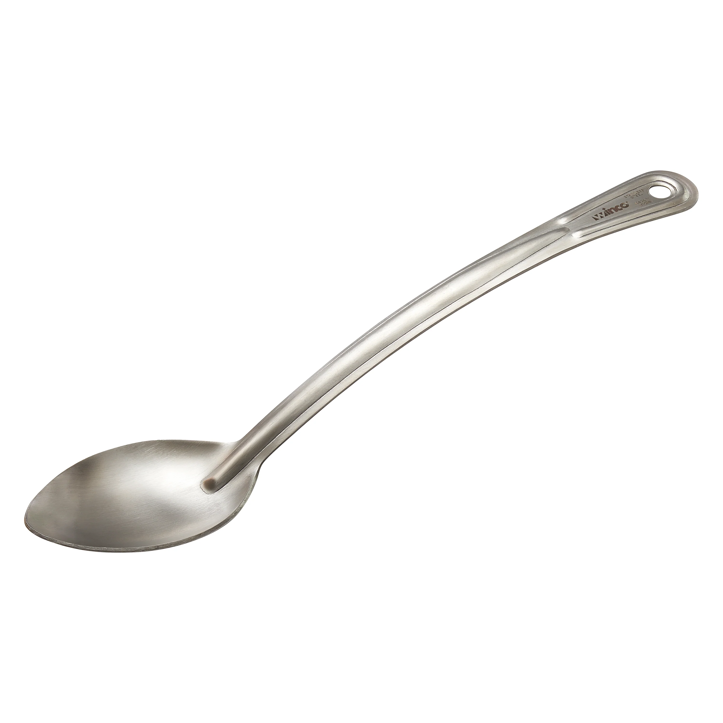 Winco SSCH-13S 13 Inch Long Heavy Duty Solid Basting Spoon 18/0 Stainless Steel - Image 3