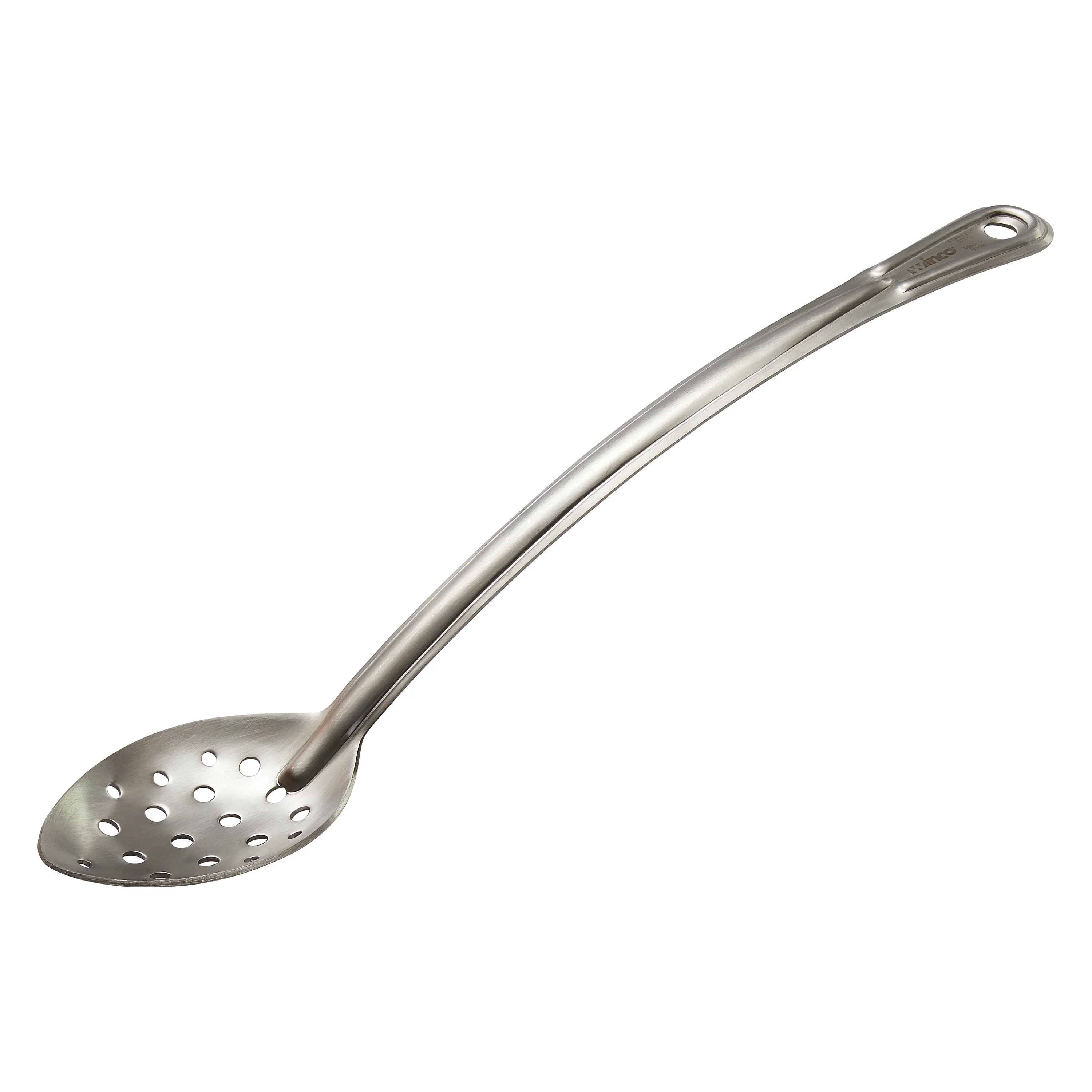 Winco SSCH-15P 15 Inch Perforated Basting Spoon Curved Handle Heavy Duty Stainless Steel - Image 3